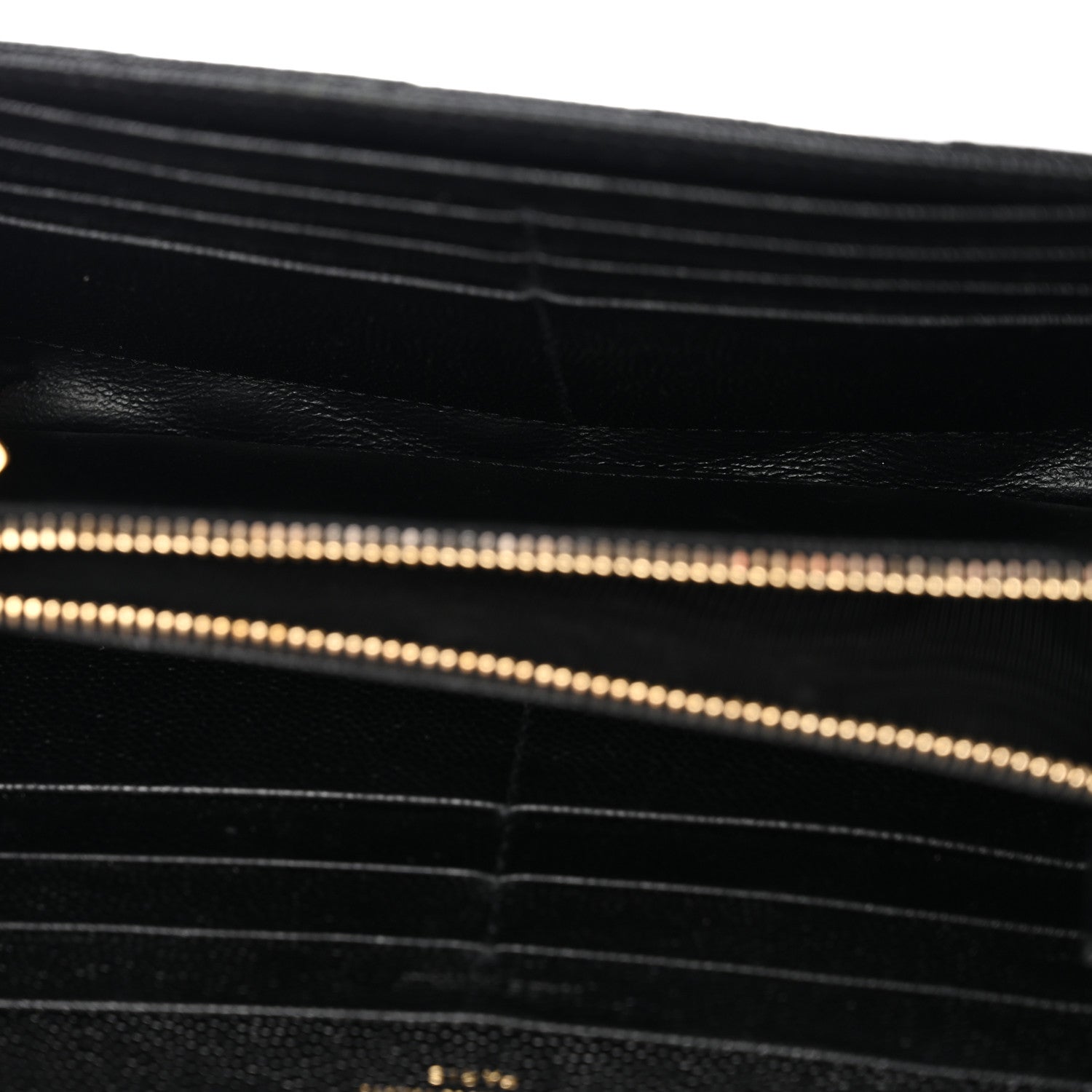 Grain De Poudre Matelasse Chevron Monogram Flap Wallet Black