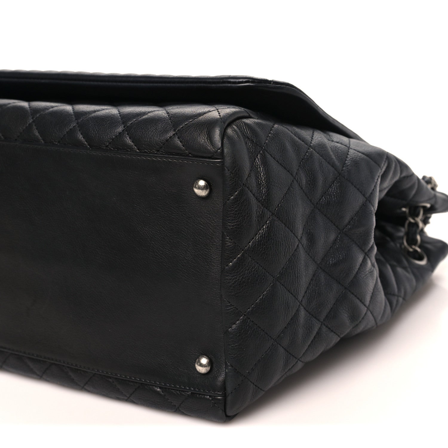 Calfskin Quilted Istanbul Accordion Large Flap Black