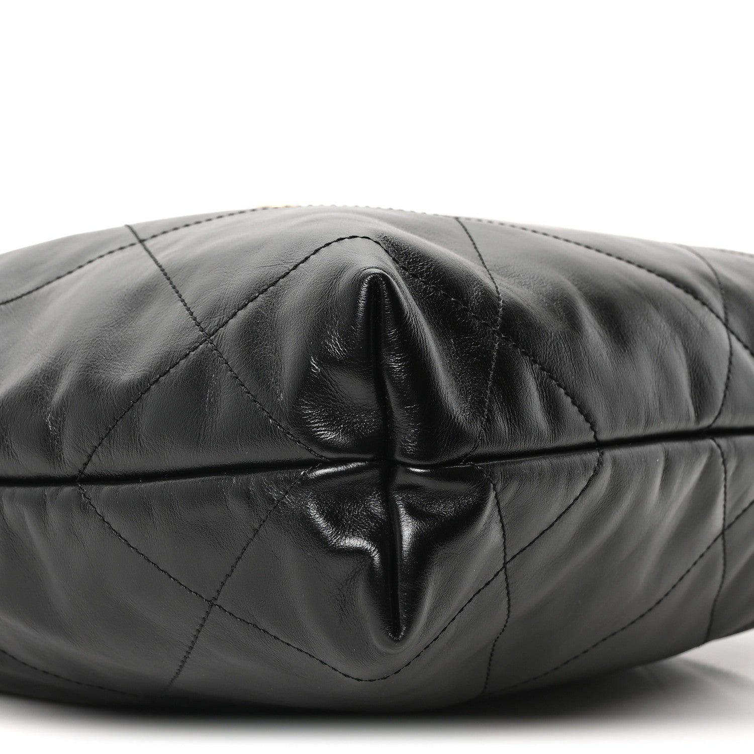 Shiny Calfskin Quilted Small Chanel 22 Black