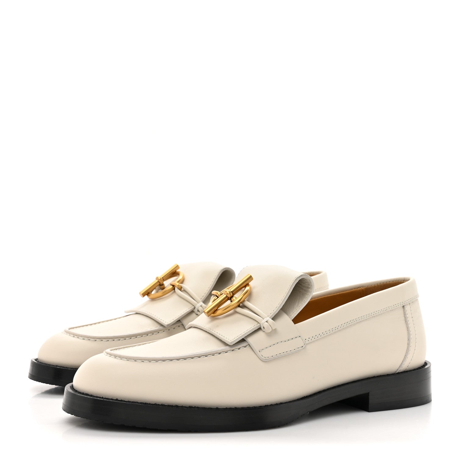 Calfskin Womens Impact Loafers 35 Blanc De Paris