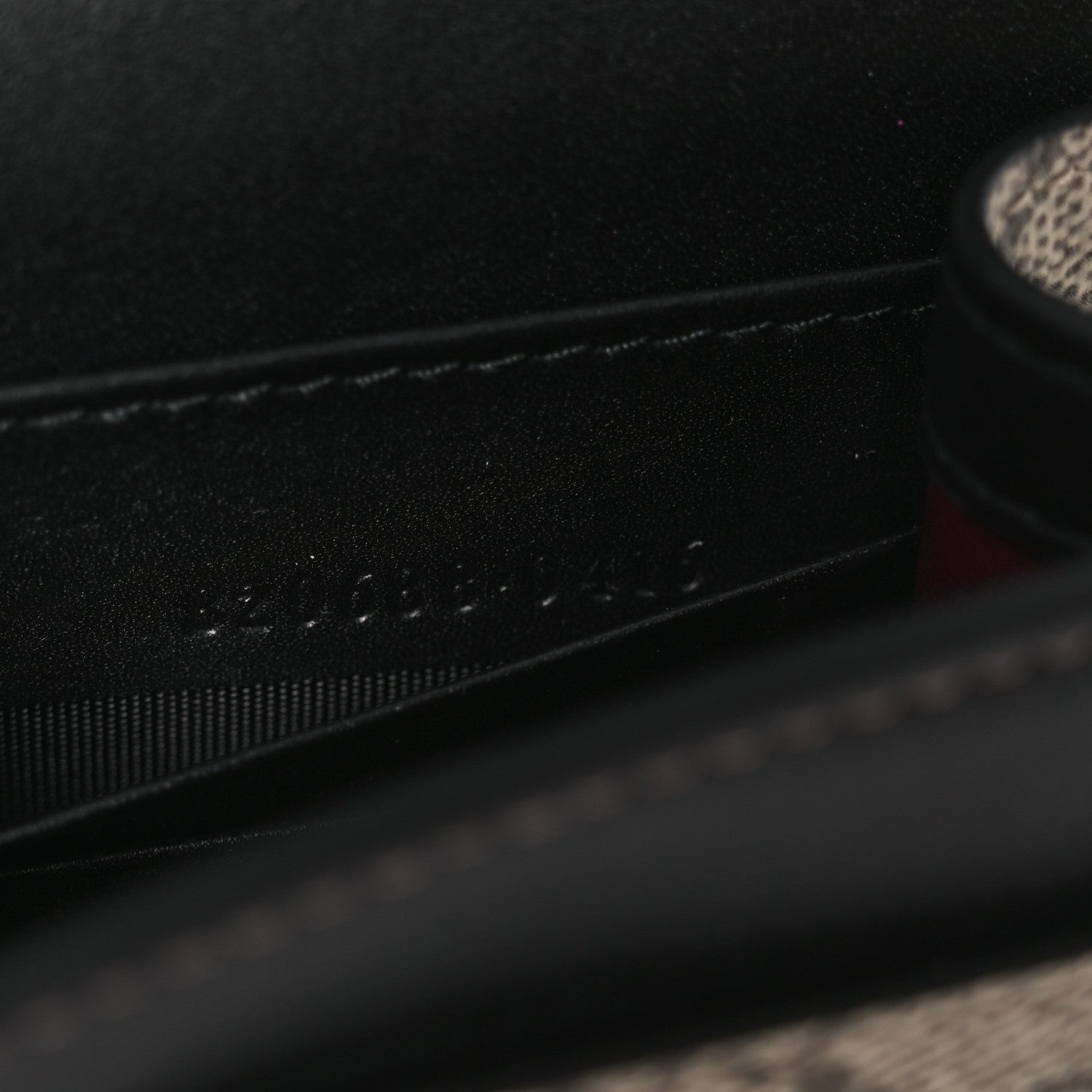 GG Emblem Monogram Wallet With Strap Beige Ebony Black