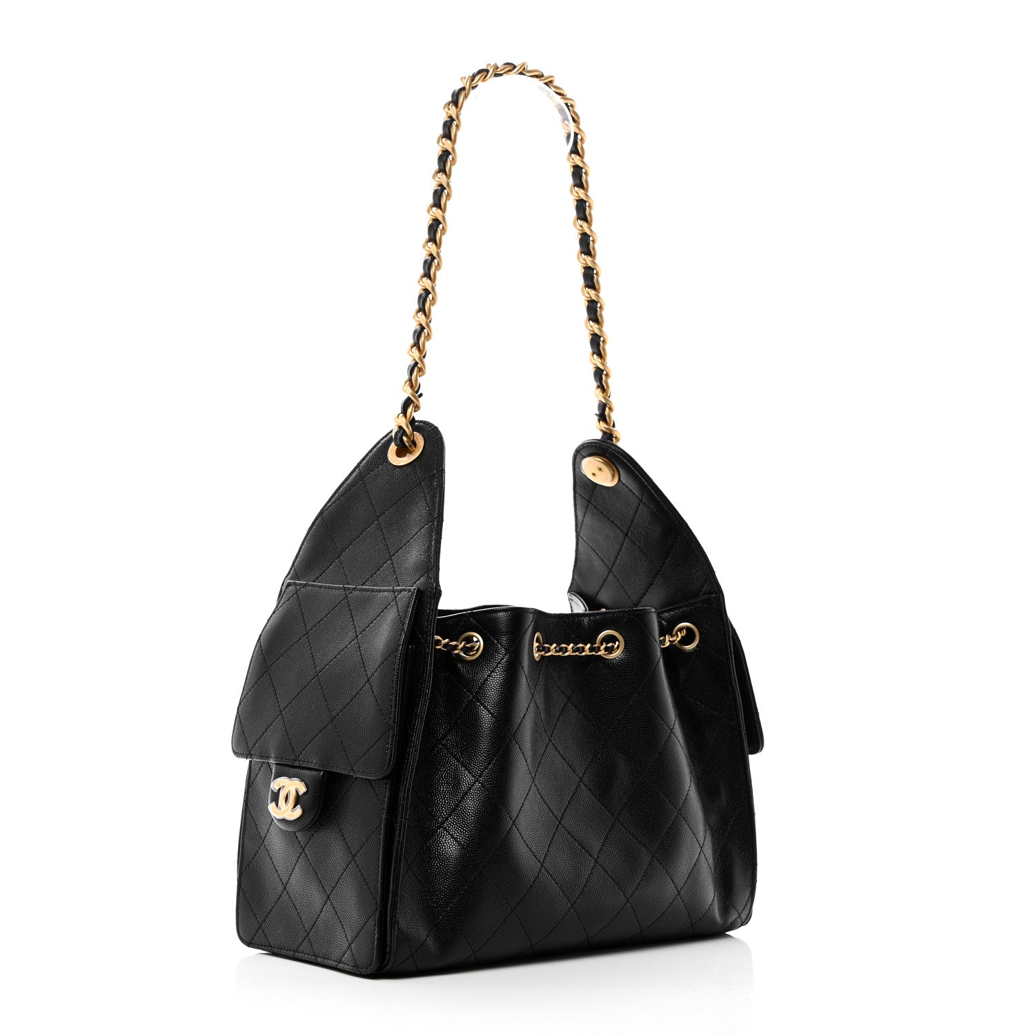 Caviar Quilted Small Chanel 25 Handbag Black
