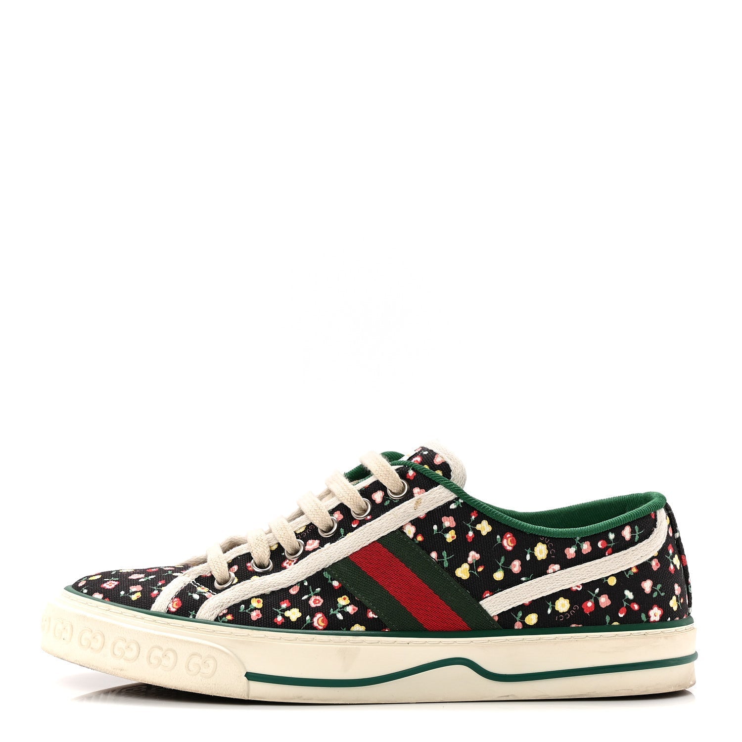 X LIBERTY OF LONDON Canvas Web Holly Print Womens 1977 Tennis Sneakers 38.5 Black Peach Mystic White