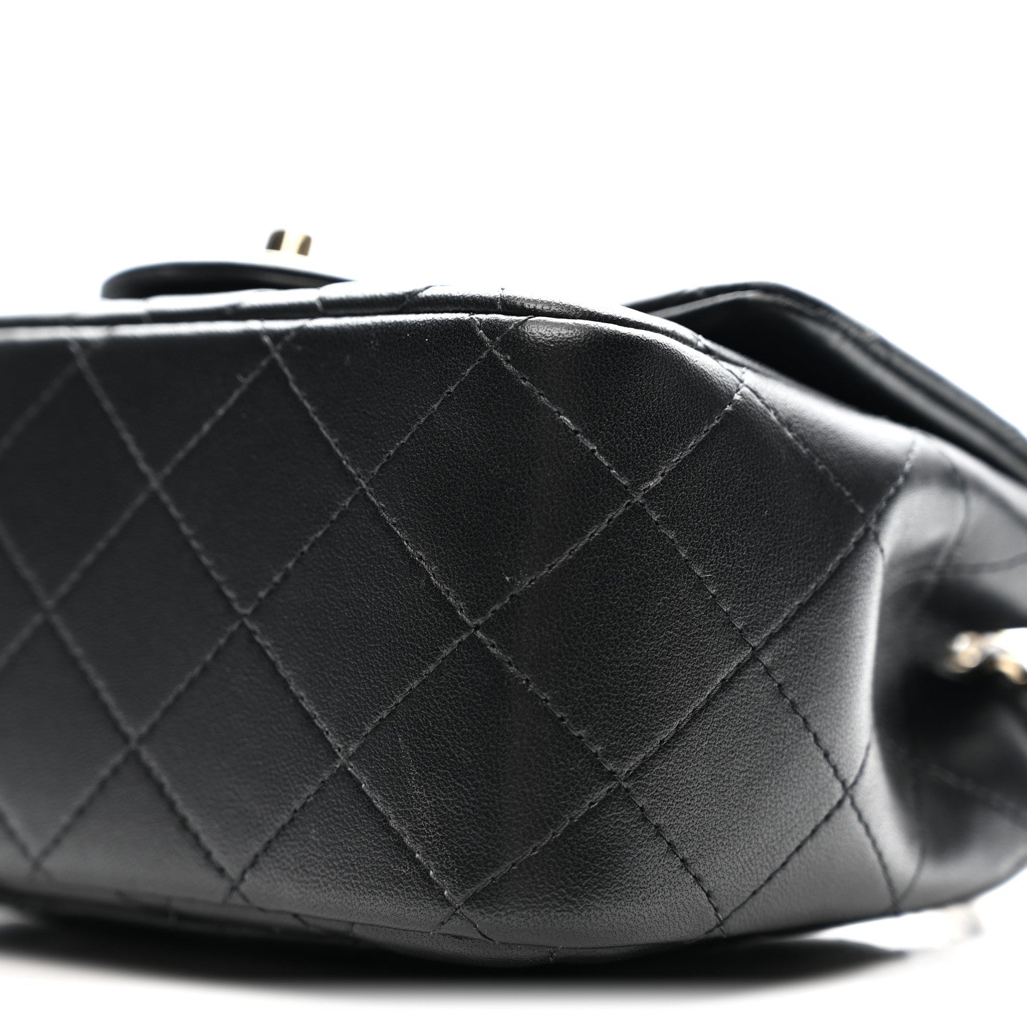 Lambskin Quilted Mini Square Flap Black