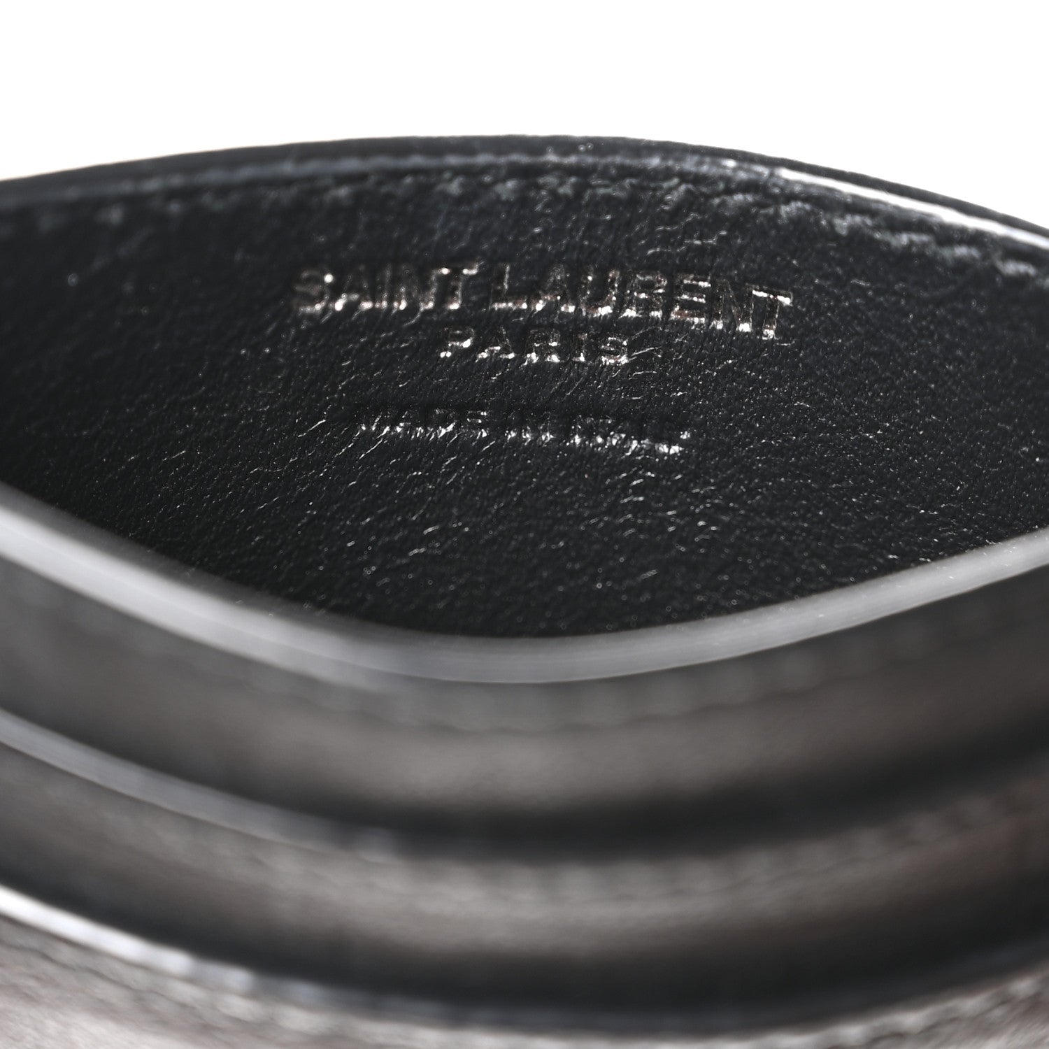 Calfskin Crocodile Embossed Monogram Credit Card Case Black