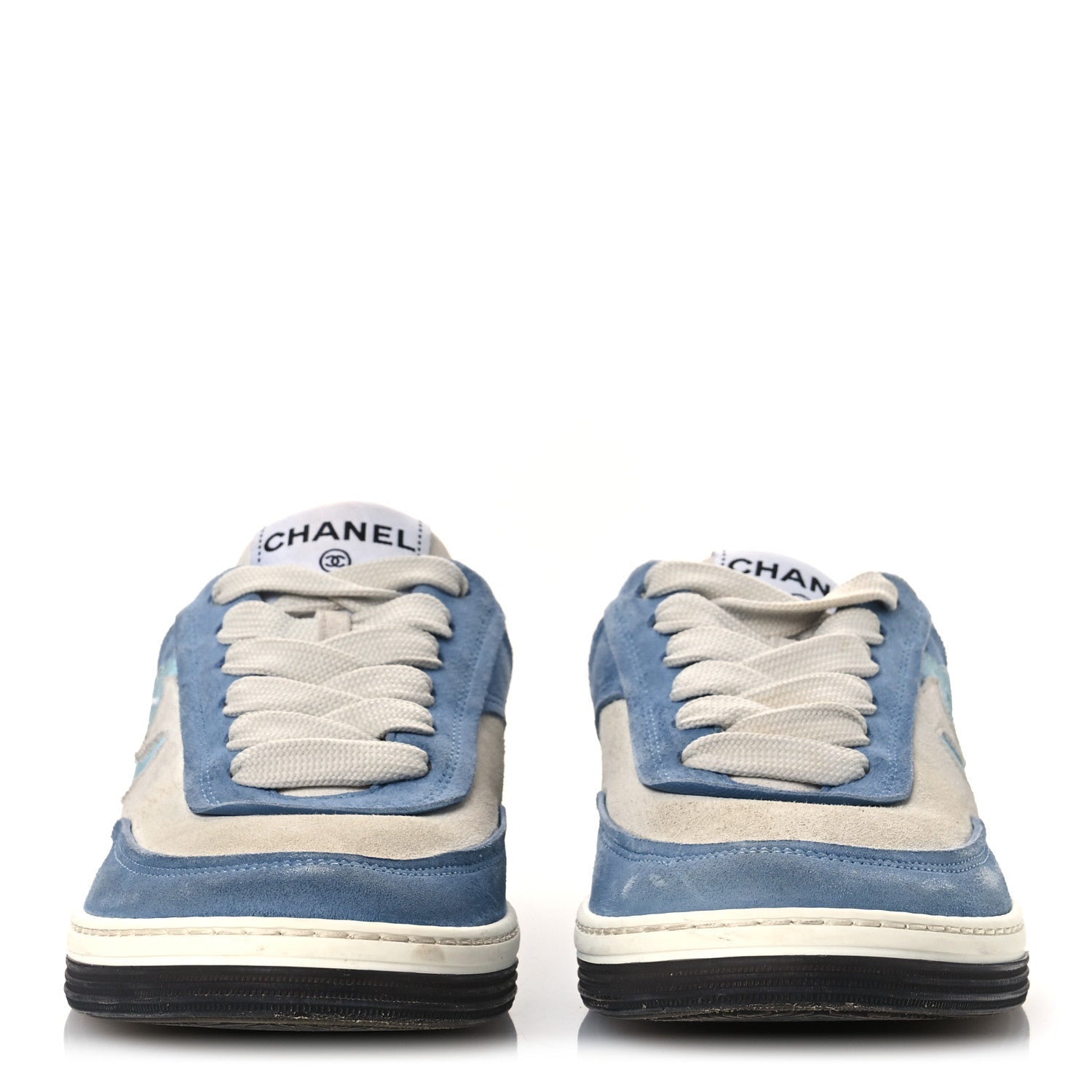 Suede Kidskin Womens CC Sneakers 37 White Blue