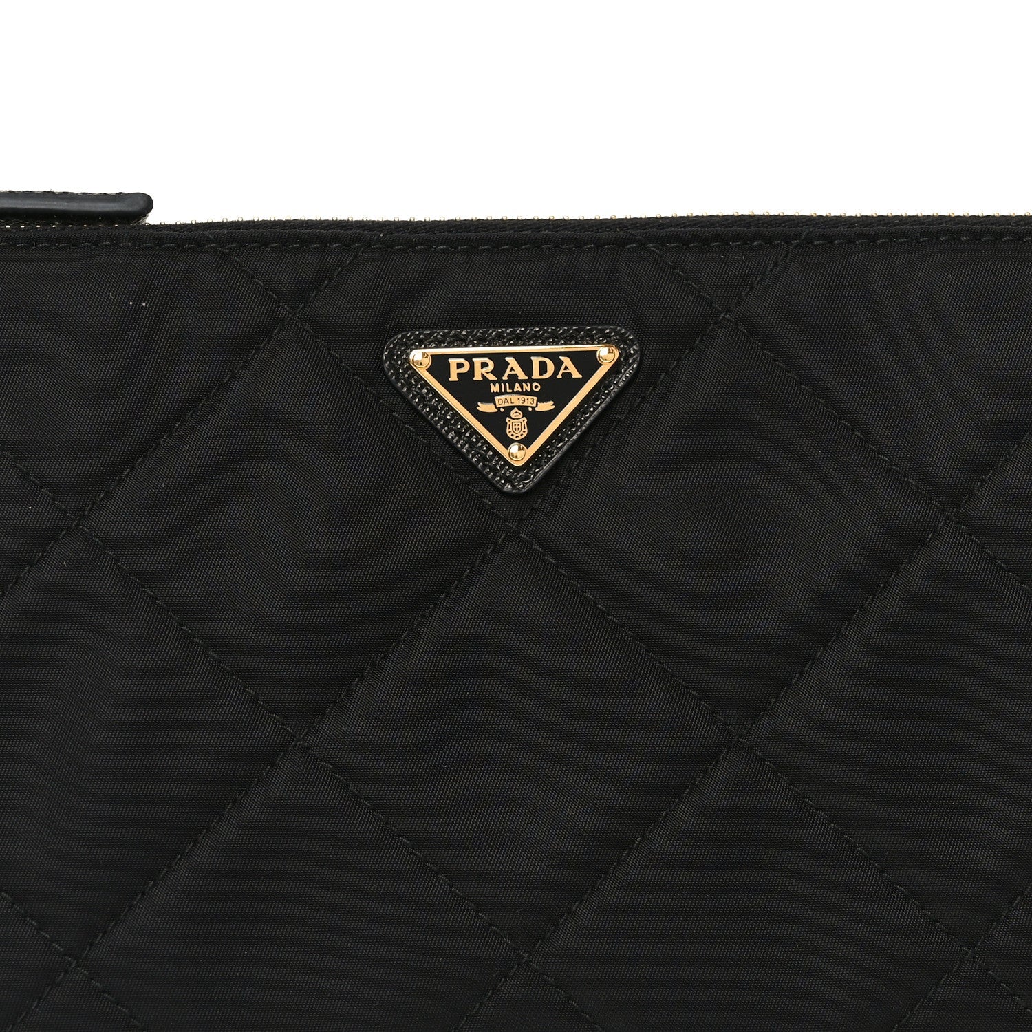 Re-Nylon Tessuto Impuntu Quilted Re-Edition 1995 Chaine Pouch Black