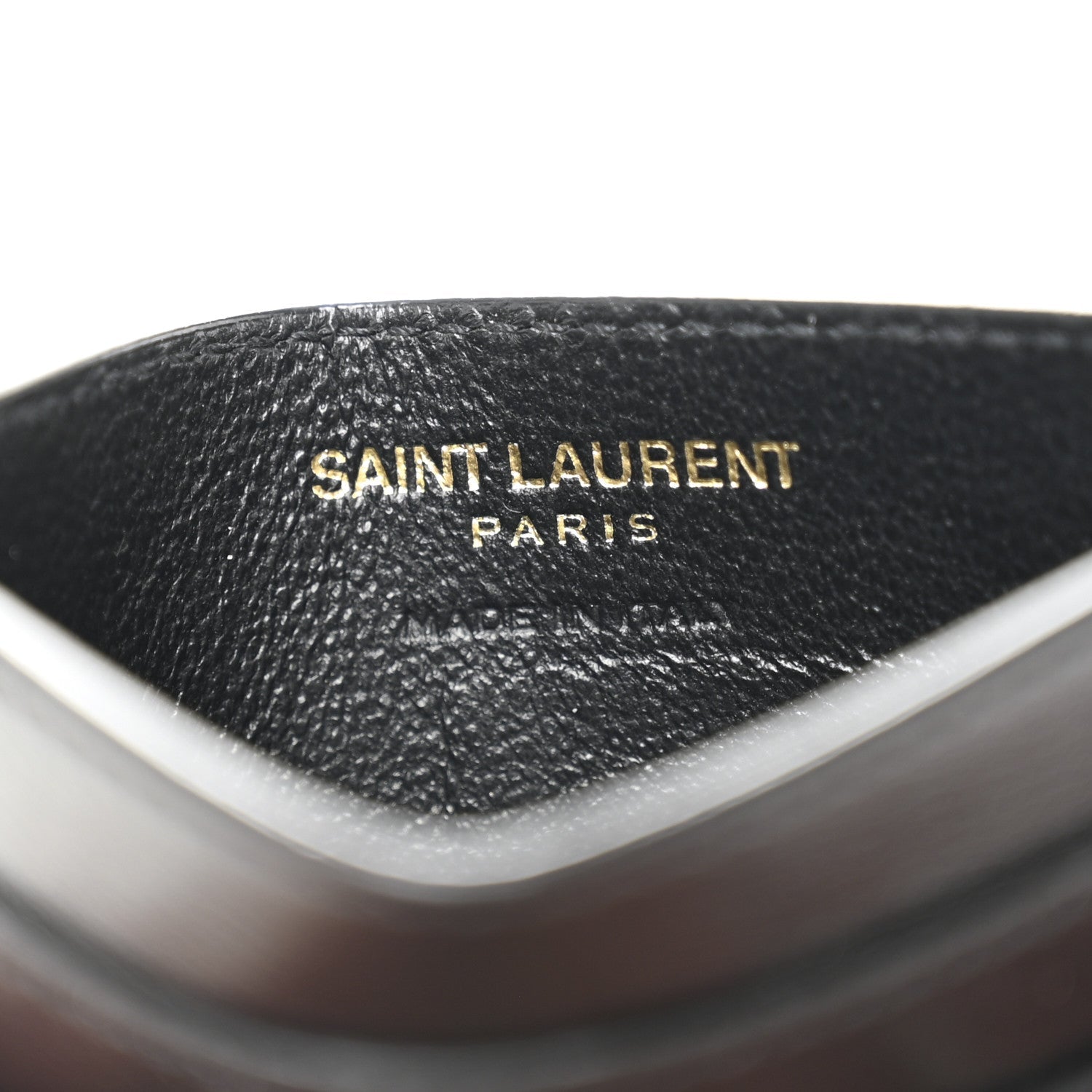 Calfskin Tiny Cassandre Credit Card Case Black