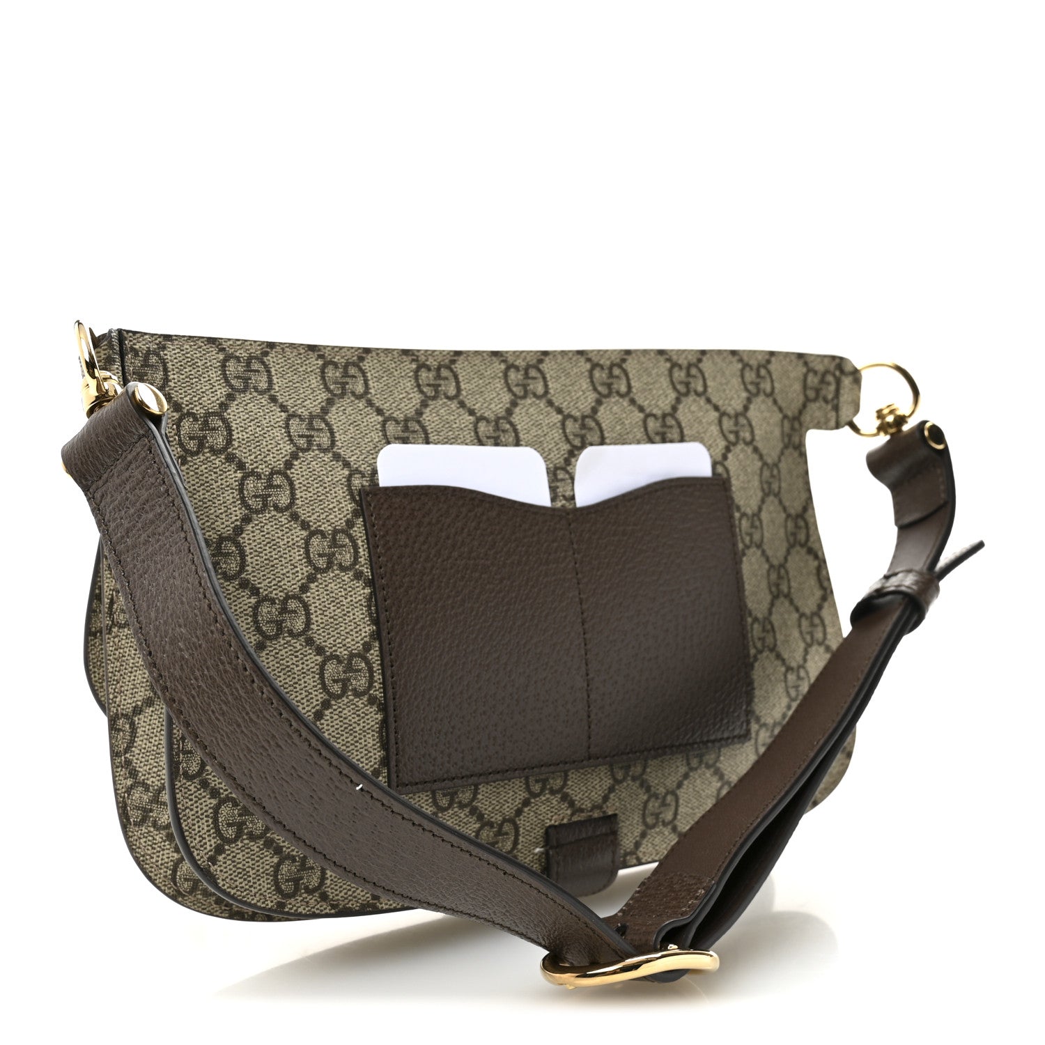GG Supreme Monogram Textured Dollar Calfskin Blondie Belt Bag Beige Ebony New Acero