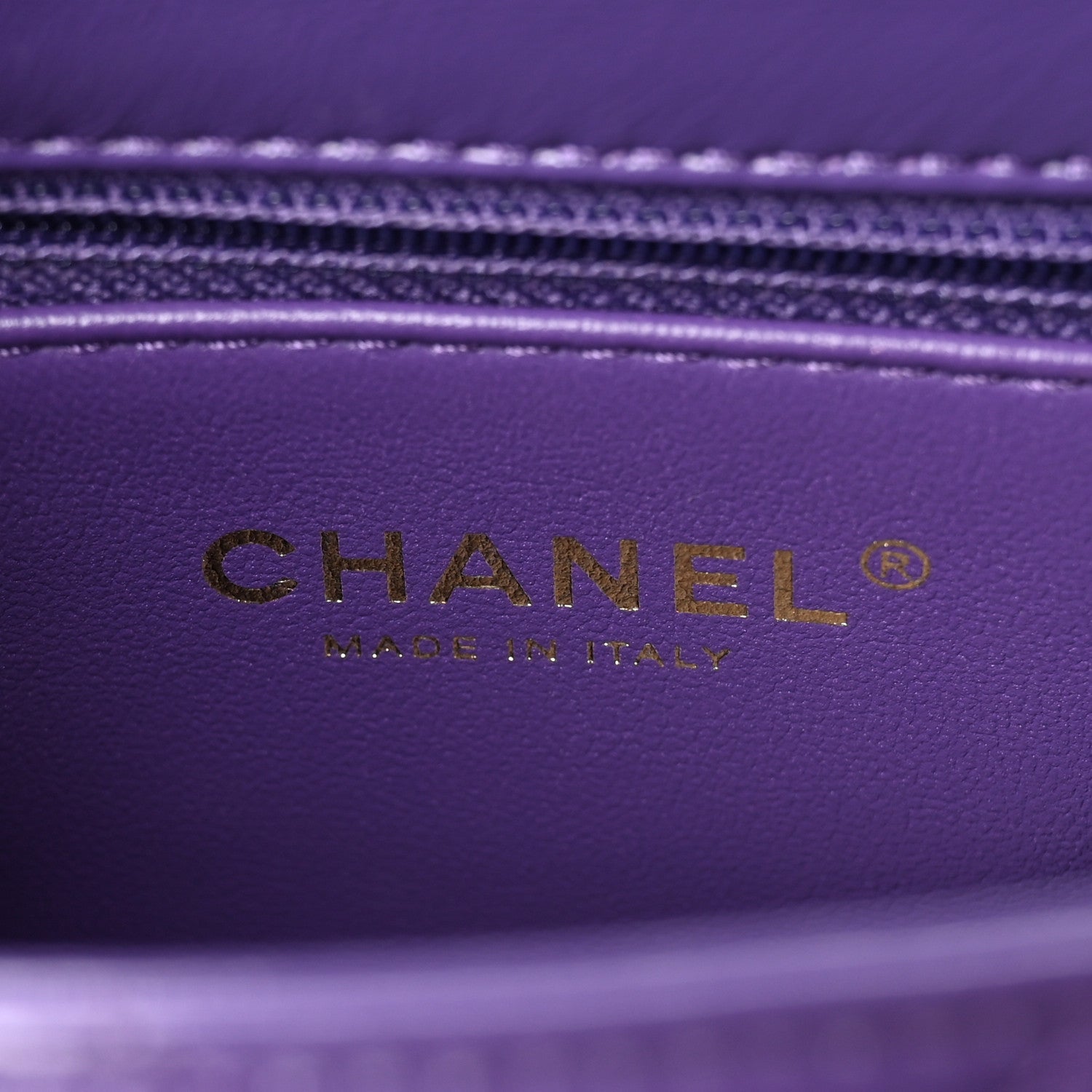 Shiny Lambskin Quilted Mini Coco Trip Flap Bag Purple