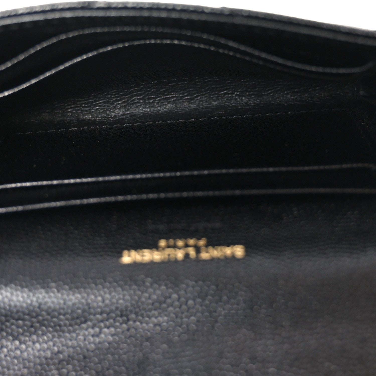 Grain De Poudre Matelasse Chevron Small Monogram Envelope Wallet Black