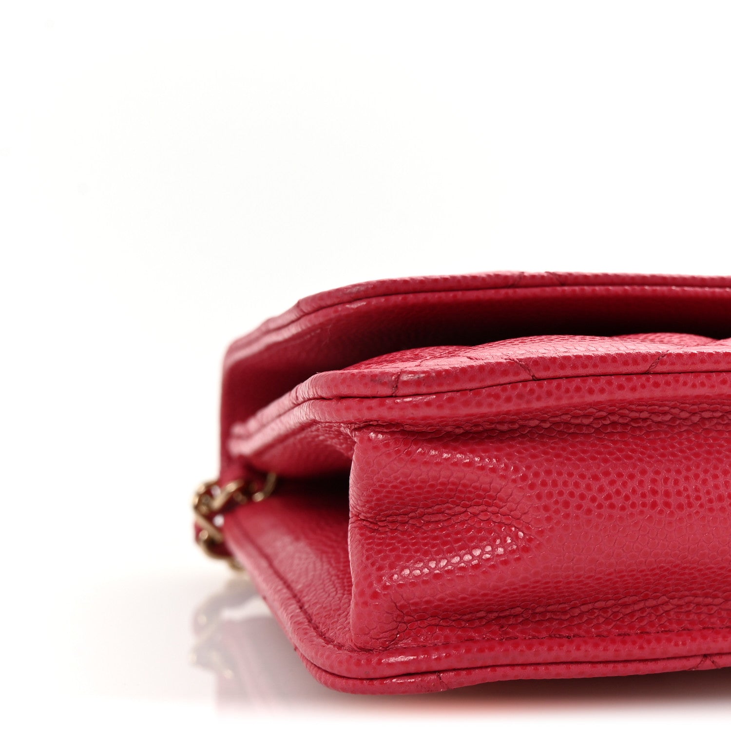 Caviar Quilted Wallet on Chain WOC Dark Pink