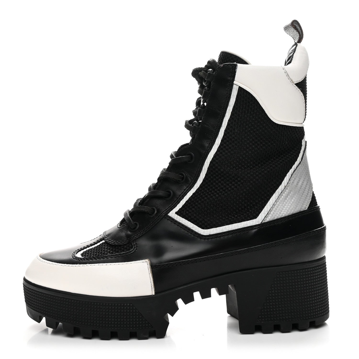 Calfskin Technical Nylon Laureate Platform Desert Boot 39 Black White