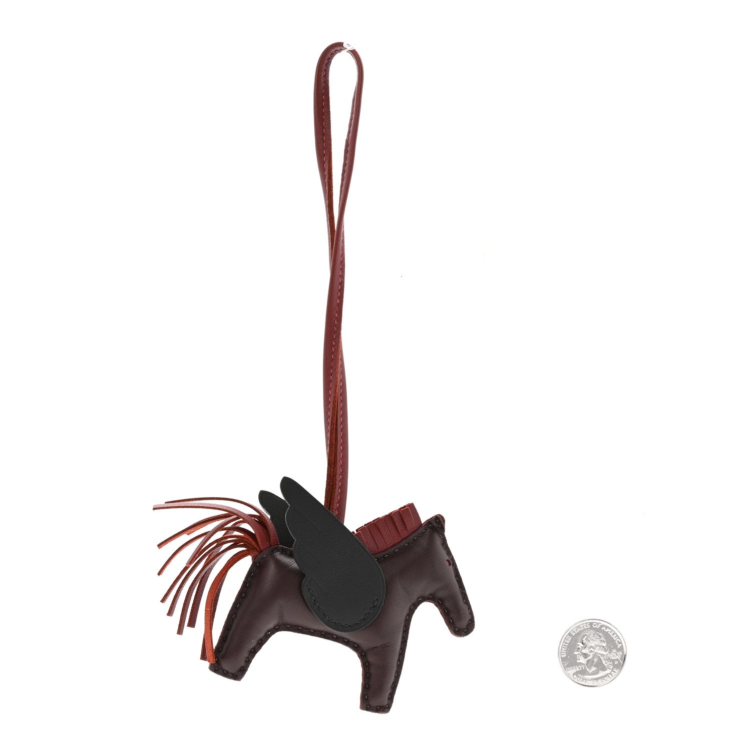 Milo Lambskin Grigri Rodeo Pegase Horse Bag Charm PM Terre Black Rouge Sellier