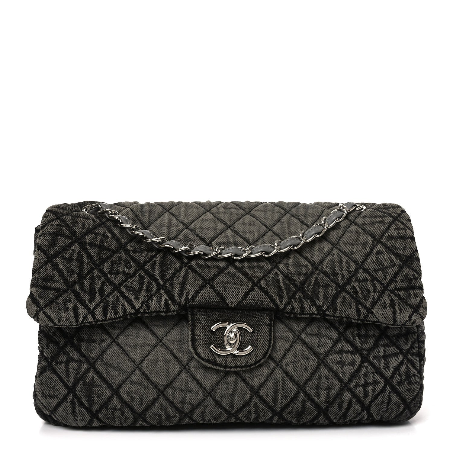 Denim Quilted Denimpression Flap Grey Black