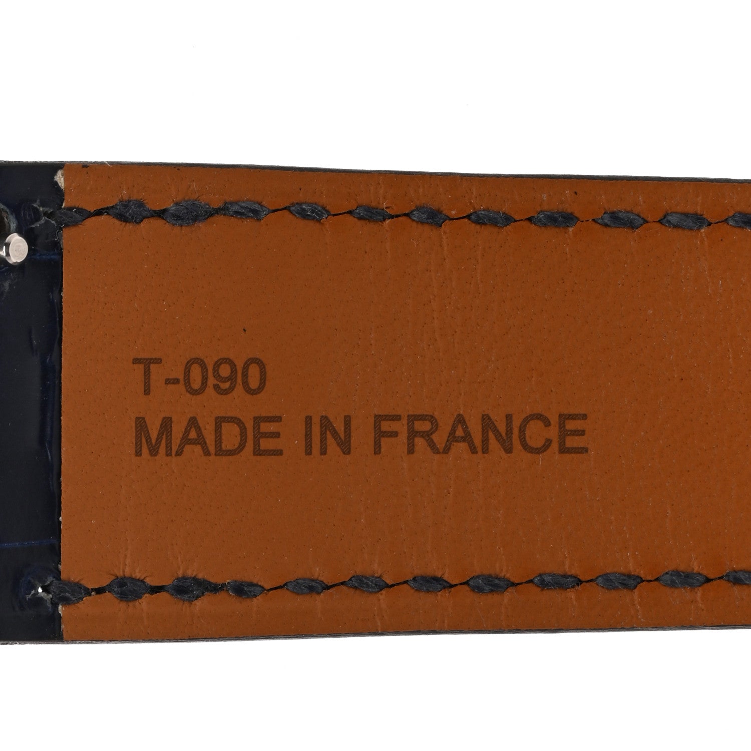 Shiny Alligator Heure H Hour Watch Strap Bleu Roi