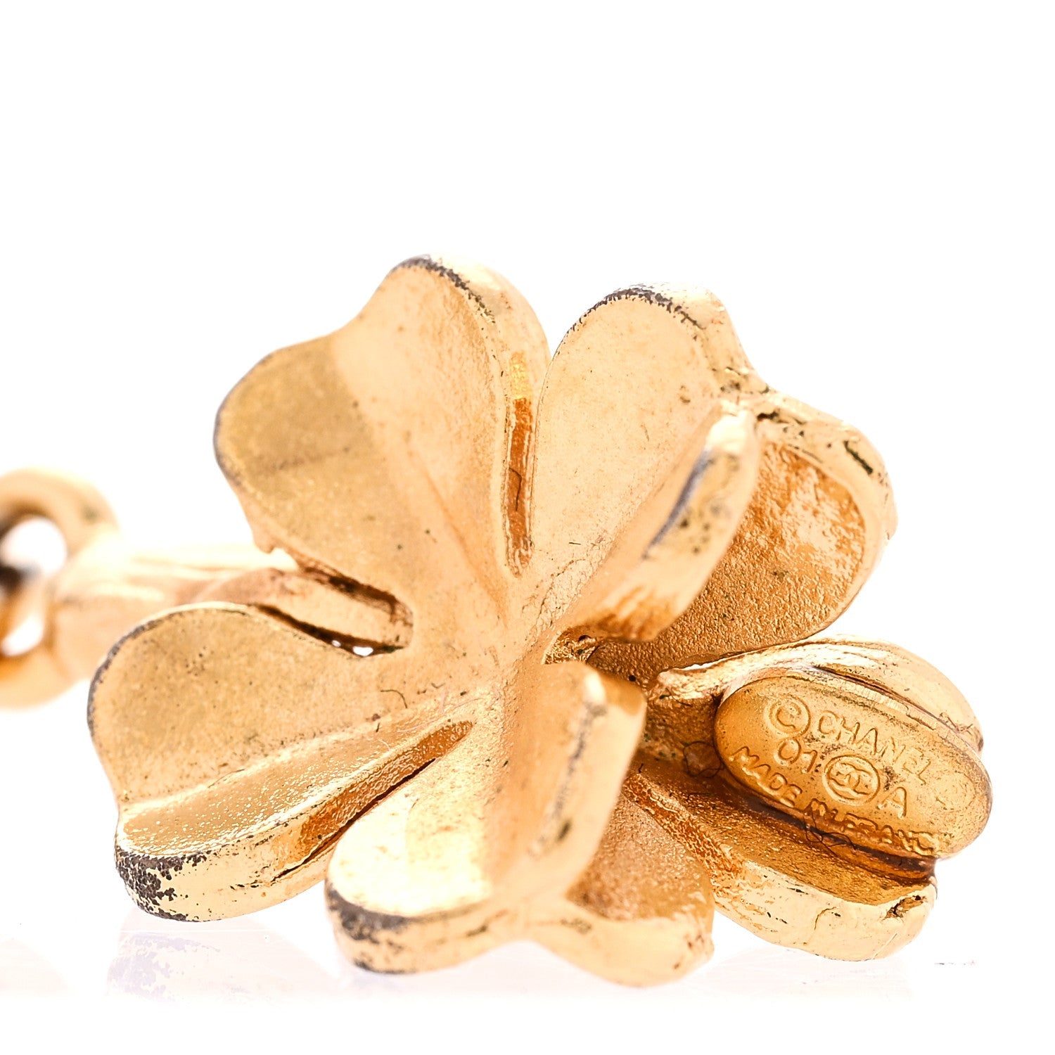 Metal CC Clover Necklace Gold