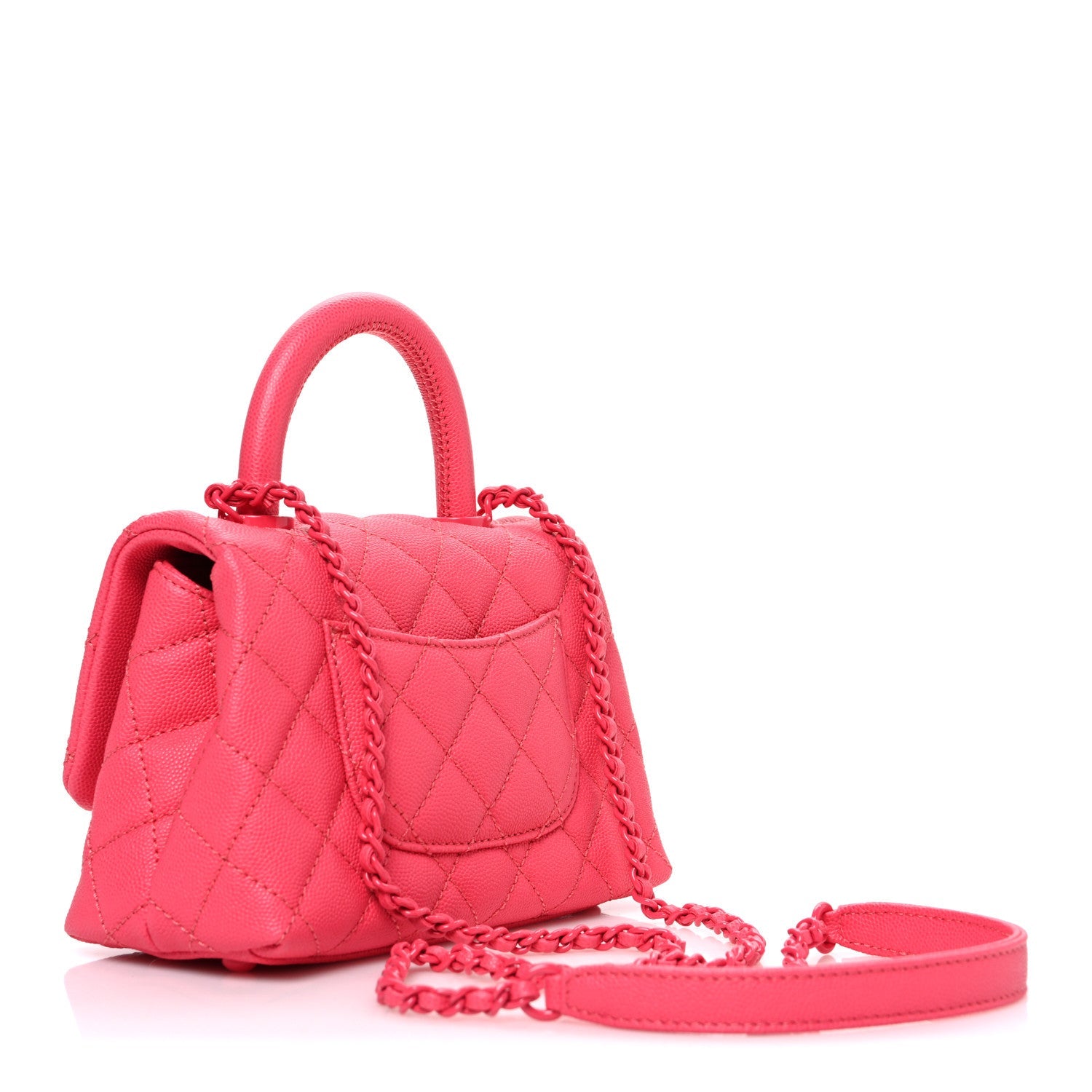Caviar Quilted Incognito Extra Mini Coco Handle Flap Pink