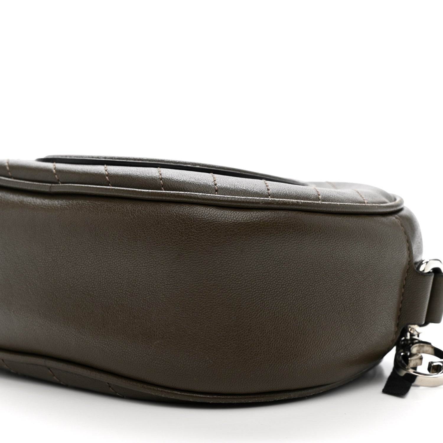 Sakai Be Green Calfskin Diagonal Stitched Mini Blondie Shoulder Bag Craclet Brown