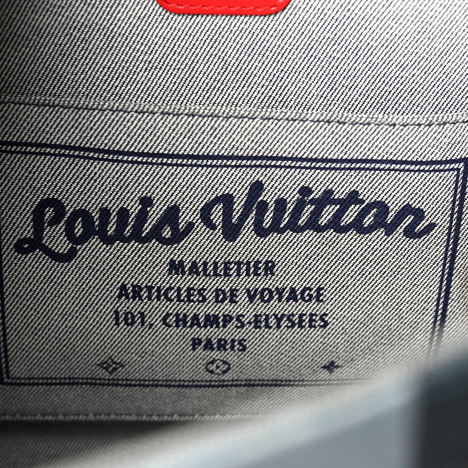 Denim Damier Monogram Onthego Blue Rouge