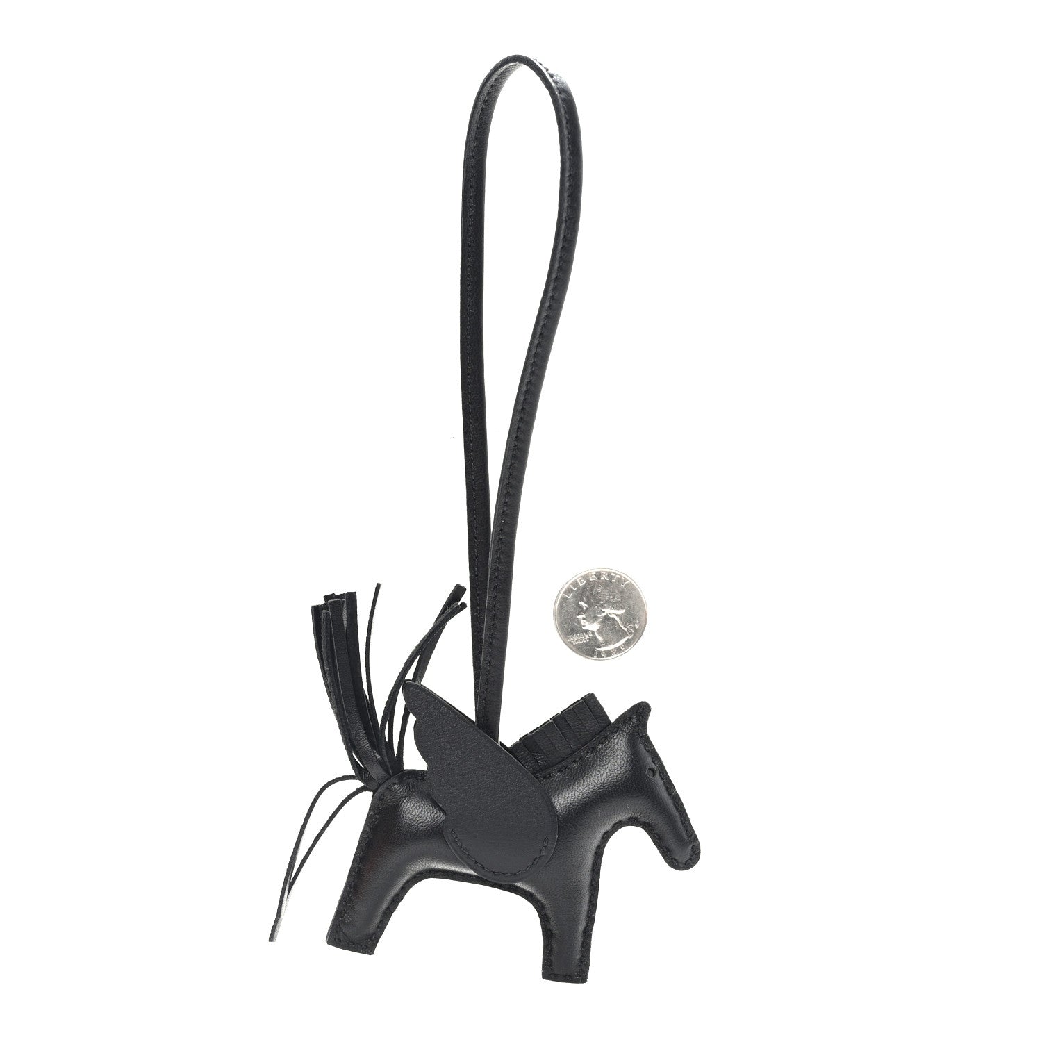 Milo Lambskin Grigri Rodeo Pegase Horse Bag Charm PM So Black
