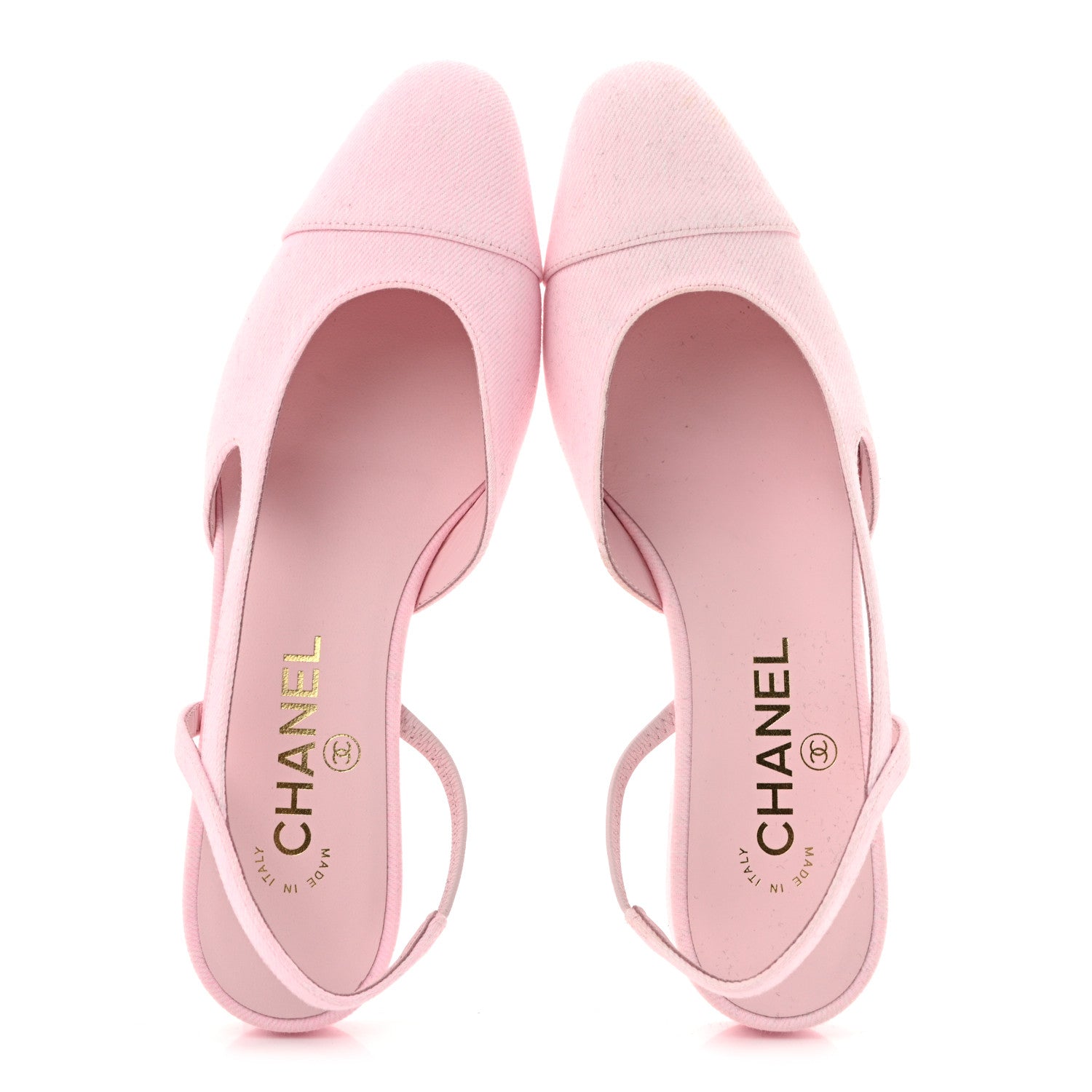 Denim Cap Toe CC Slingback Flats 37.5 Light Pink