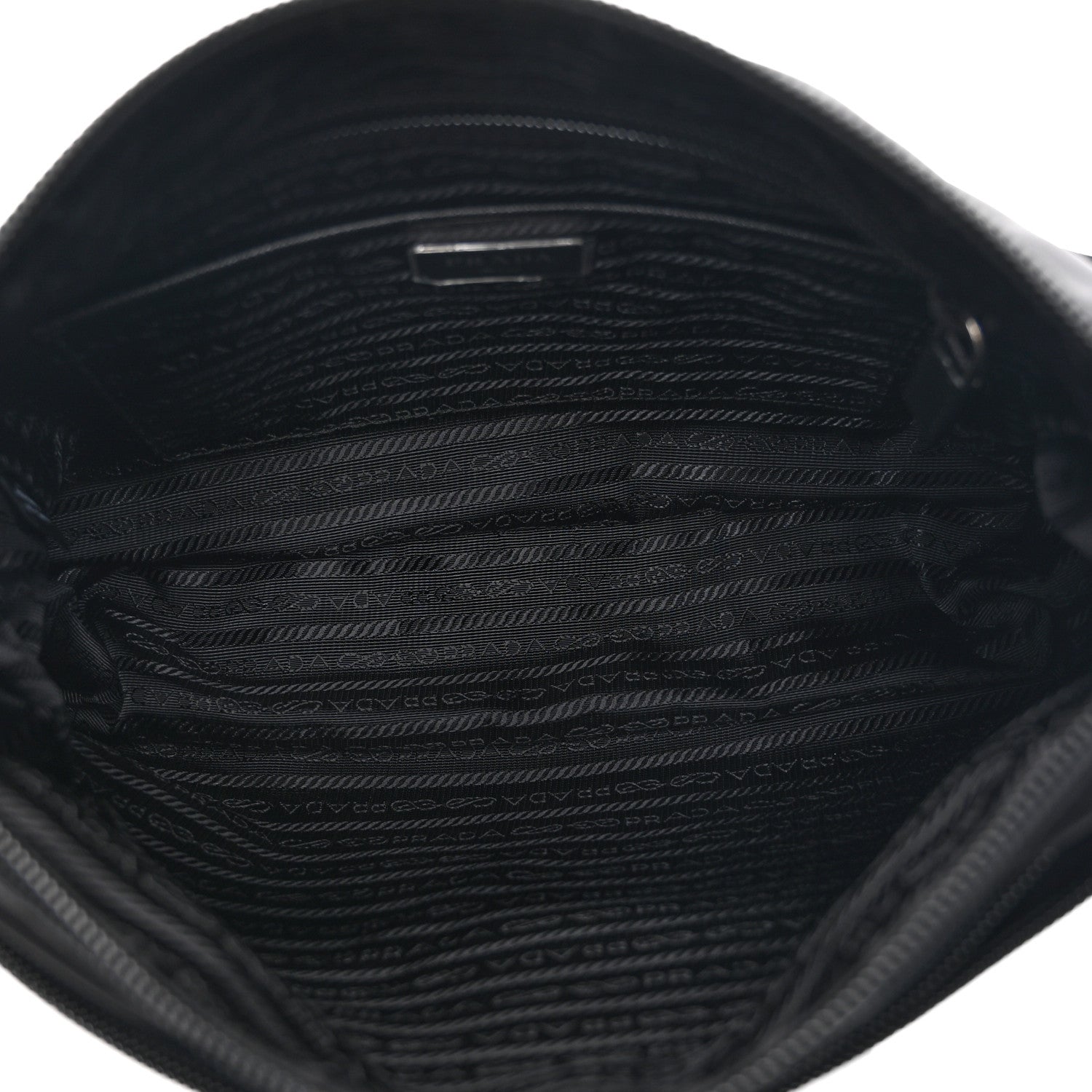 Re-Nylon Vela Saffiano Pocket Double Zip Messenger Bag Black