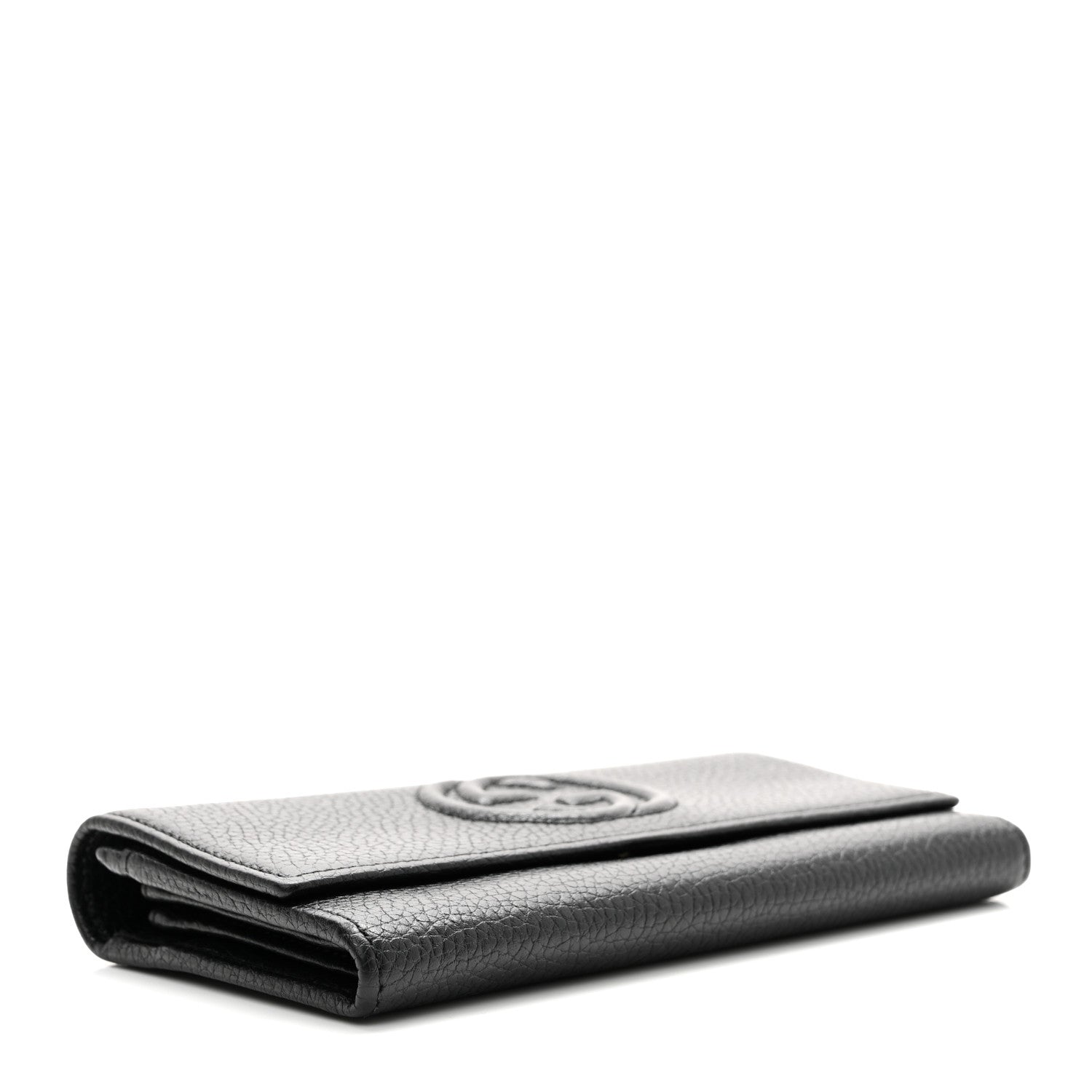 Pebbled Calfskin Large Soho Continental Wallet Black