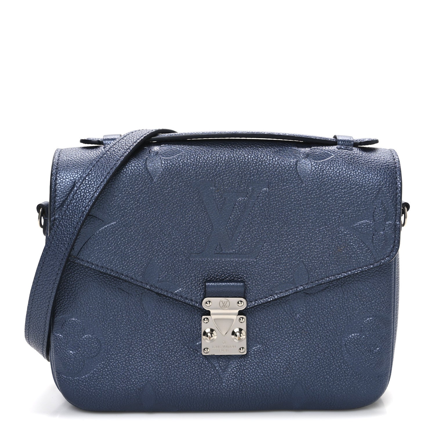 Metallic Empreinte Monogram Giant Pochette Metis Navy Nacre