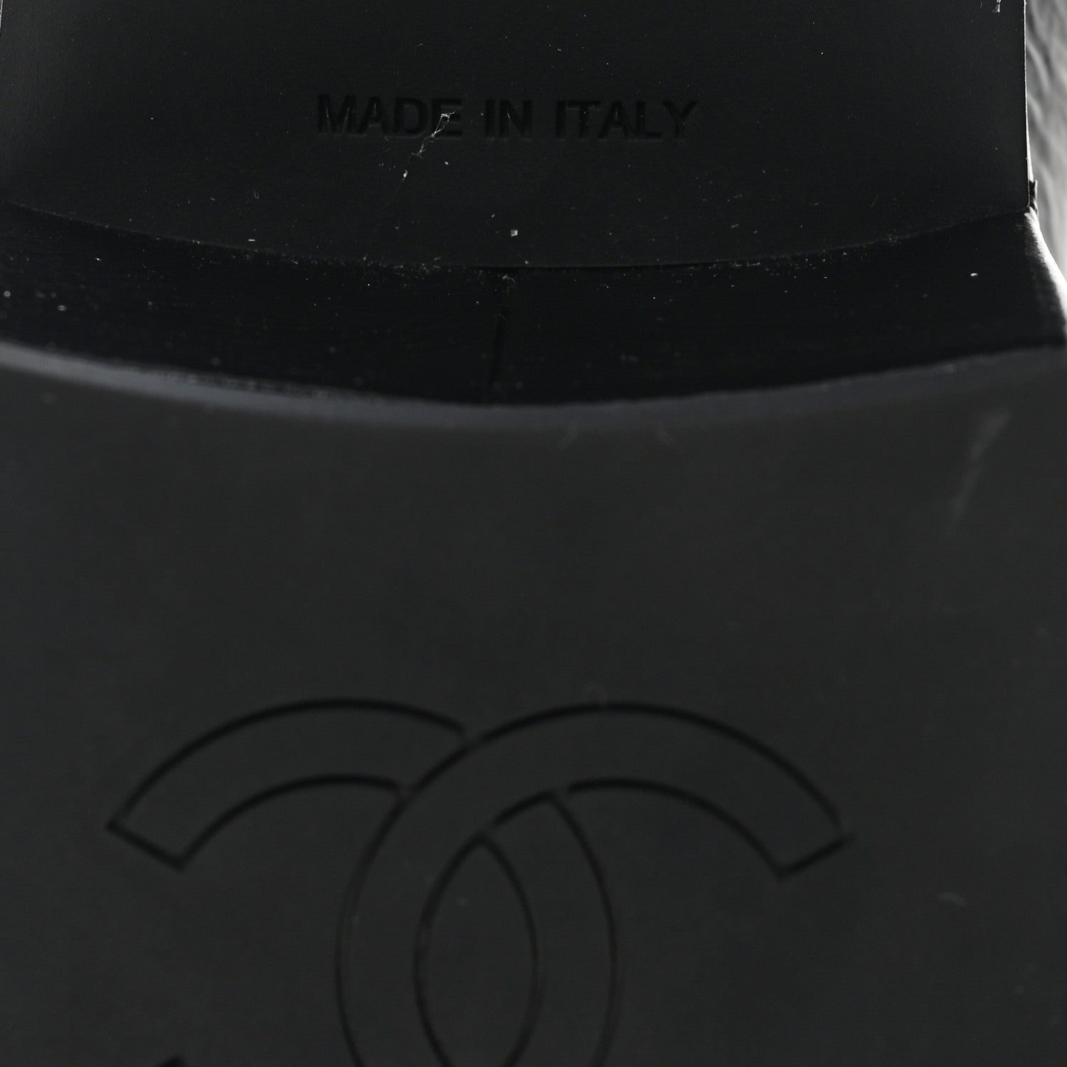 Shiny Calfskin Logo Loafers 36.5 Black