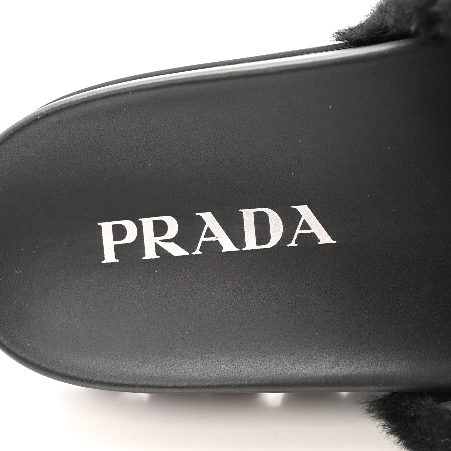 Montone Metal Triangle Logo Lug Sole 20mm Slide Sandals 35 Black