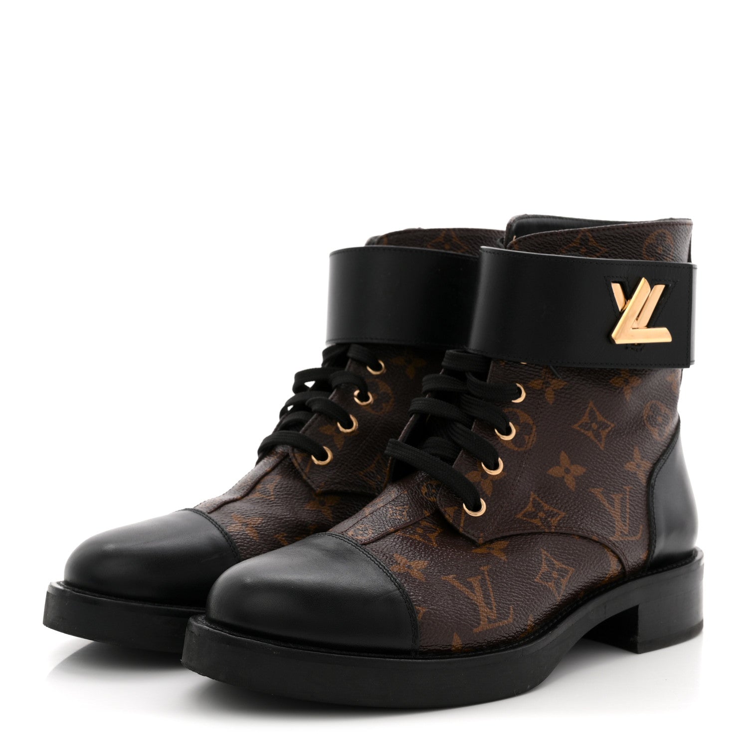 Calfskin Monogram Wonderland Flat Ranger Boots 39 Black