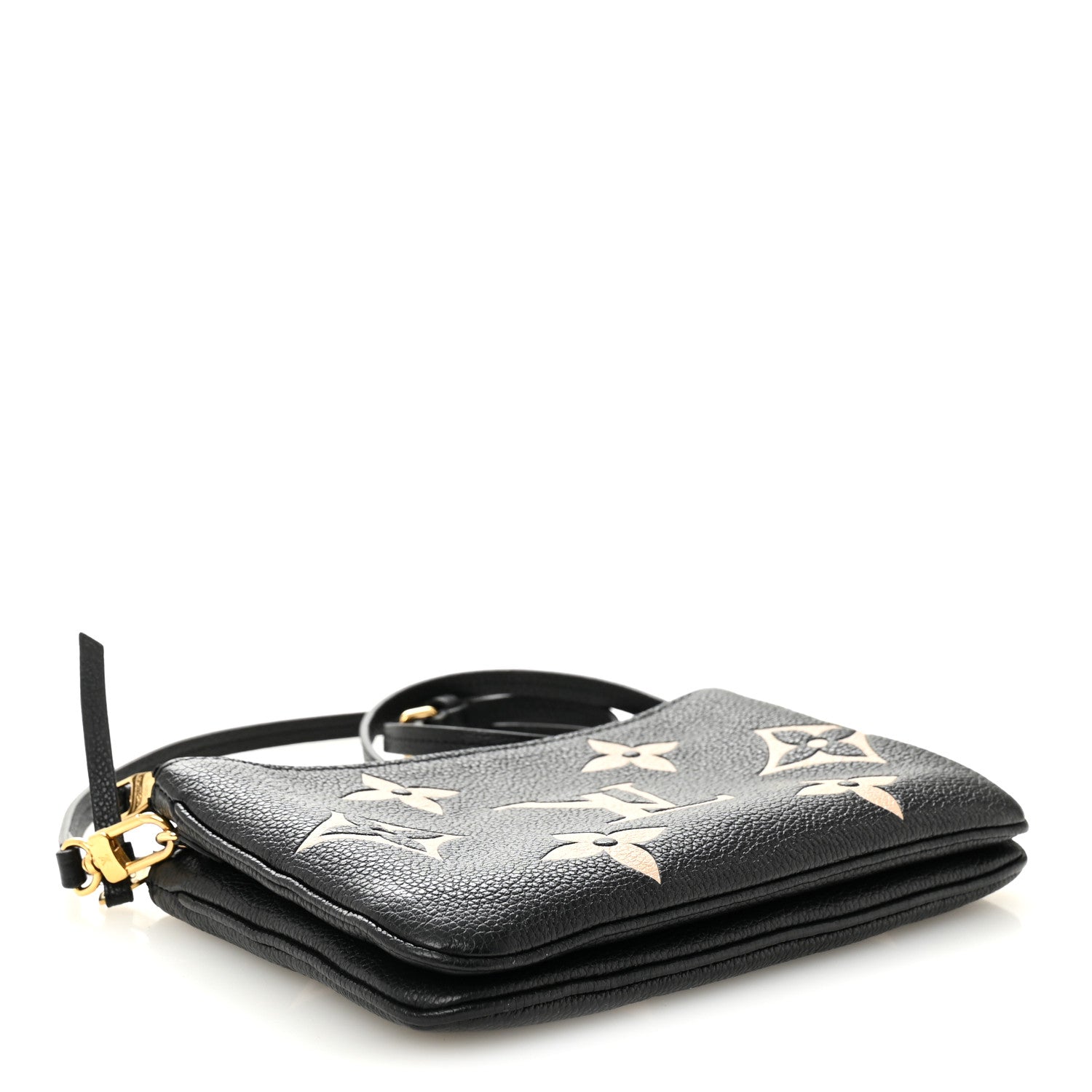 Empreinte Monogram Giant Double Zip Pochette Black Cream