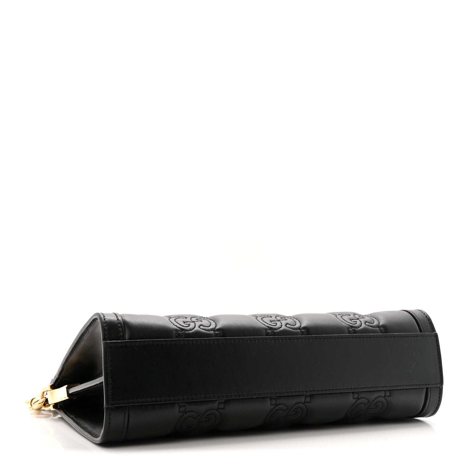 Calfskin GG Matelasse Small Slim Chain Shoulder Bag Black Natural