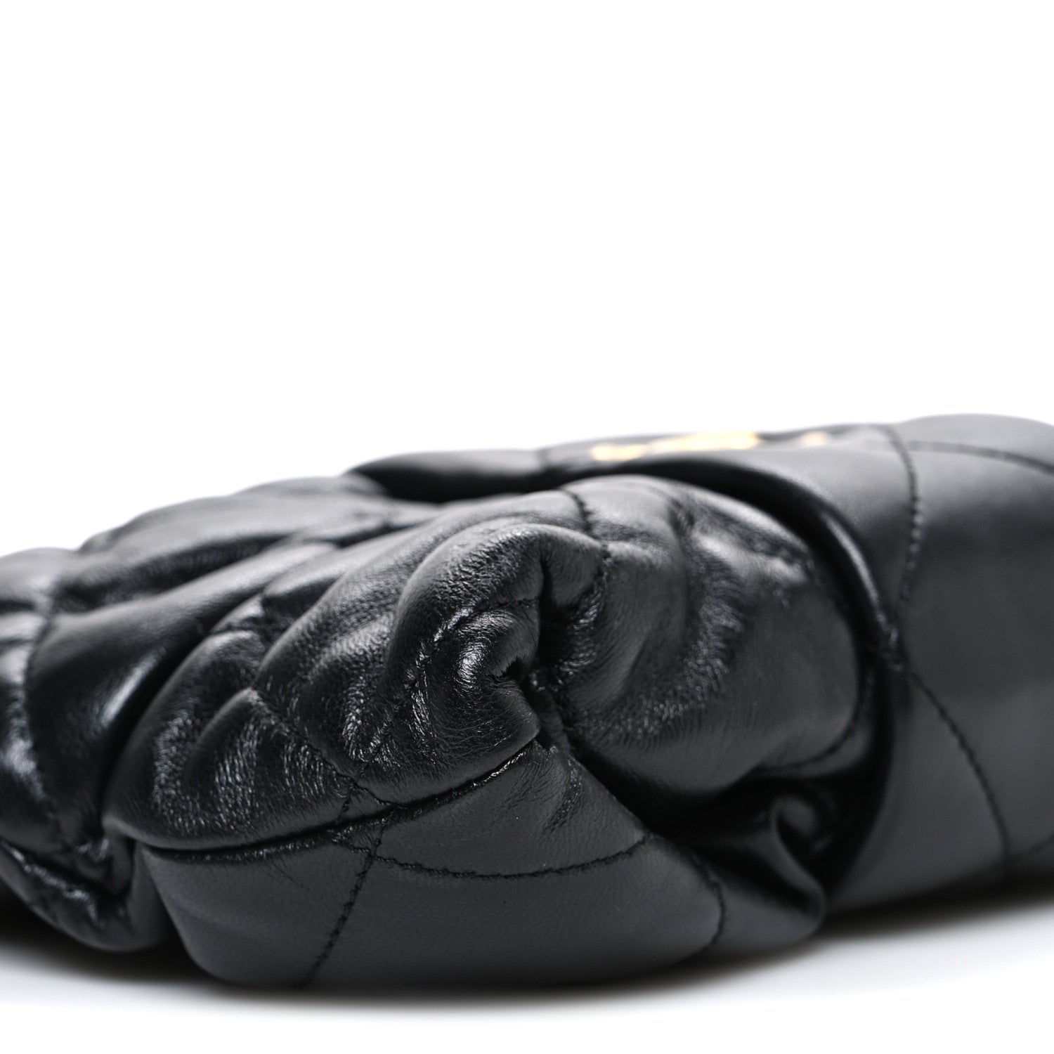 Lambskin Quilted Mini Bow Bag Black