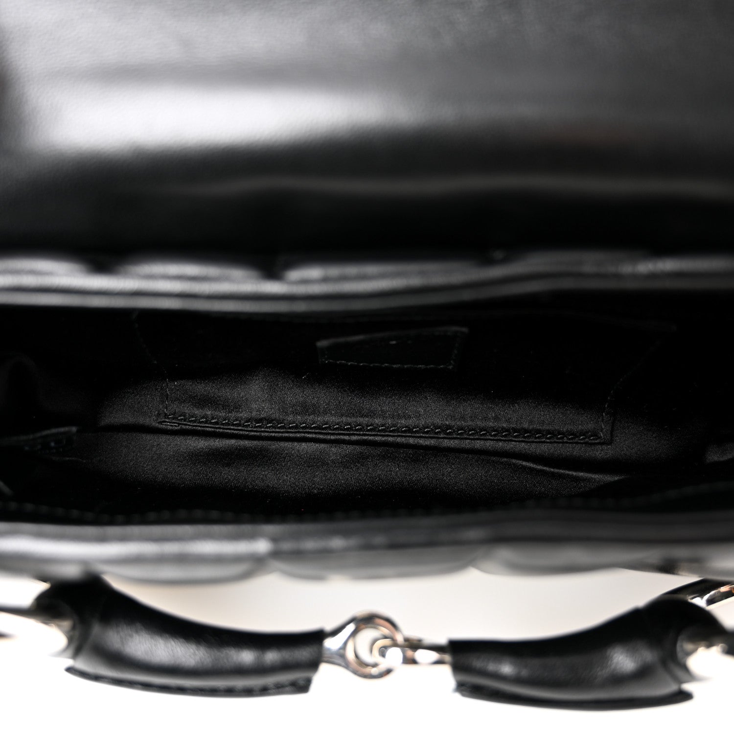 Nappa Vertical Matelasse Small Maxi Horsebit Chain Shoulder Bag Black