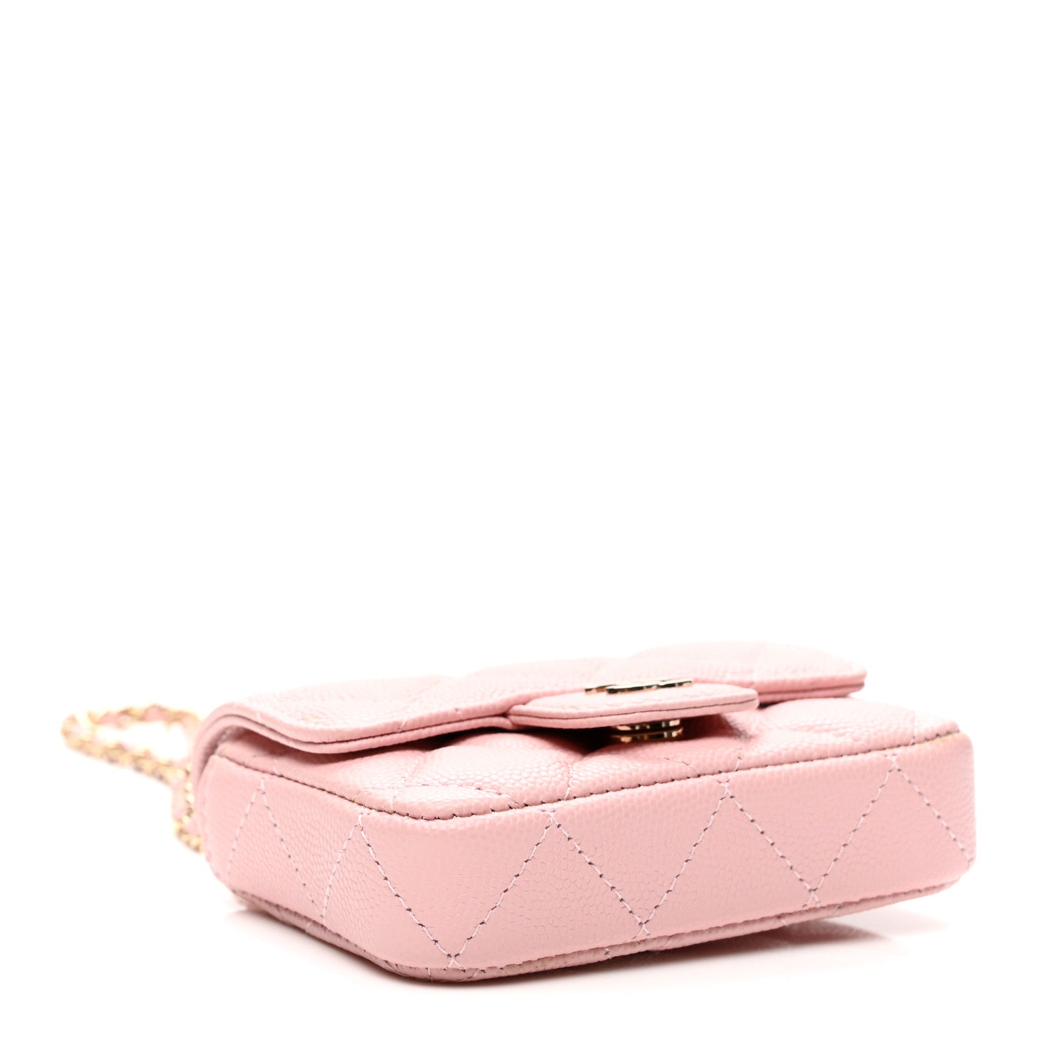 Caviar Quilted Mini Chain Belt Bag Light Pink