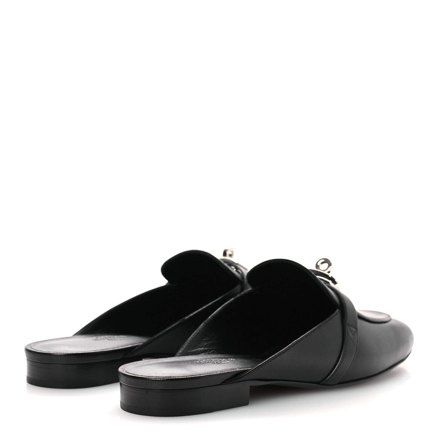 Glazed Calfskin Oz Mules 41 Black