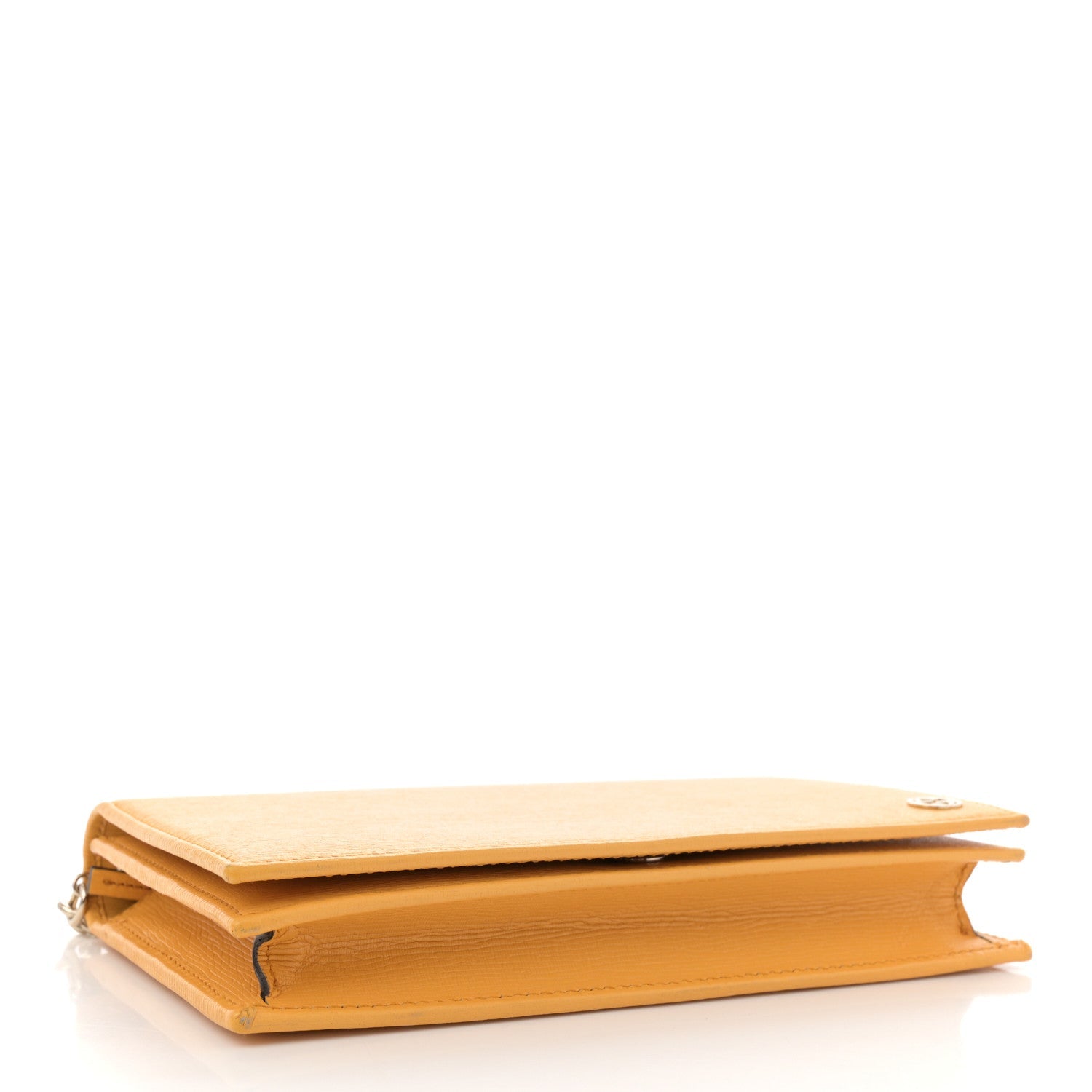 Textured Calfskin Medium Betty Chain Wallet Yellow