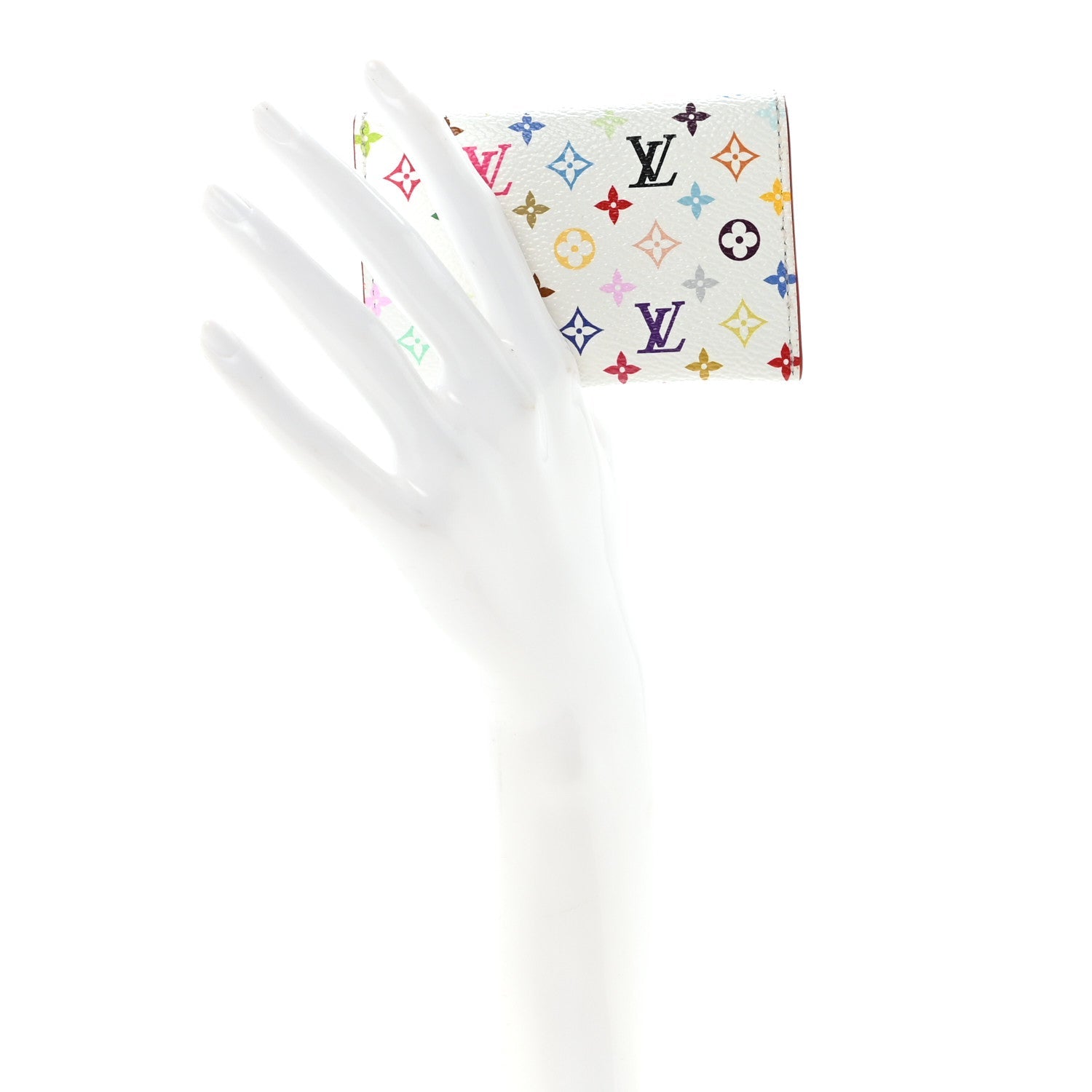 LV X TM Monogram Multicolor Slim Card Holder White