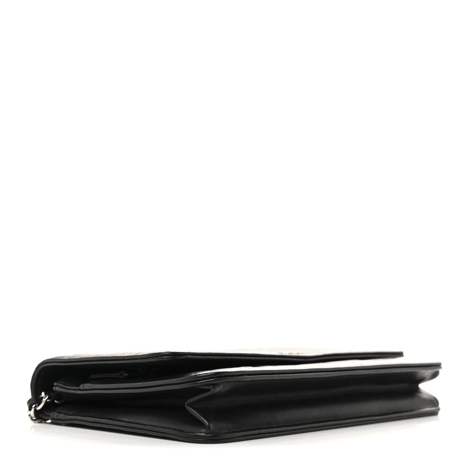 Lambskin Camellia Embossed Wallet on Chain WOC