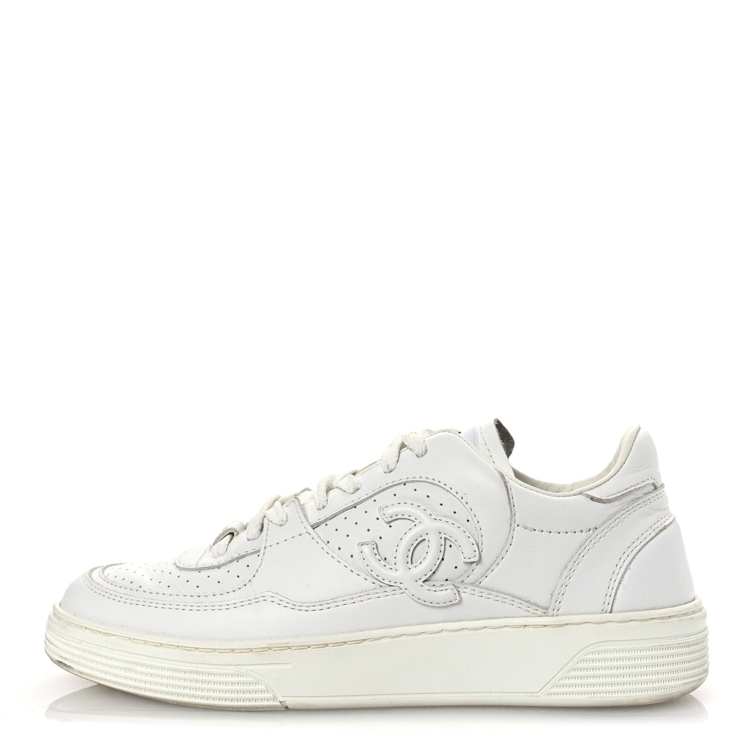 Calfskin Womens CC Sneakers 36.5 White