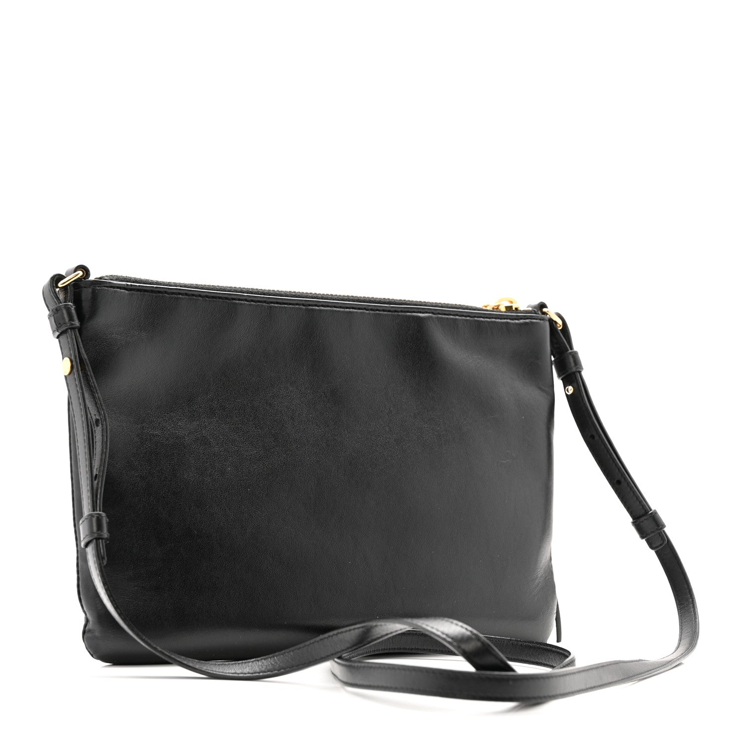Calfskin Teen Monogram Crossbody Bag Black