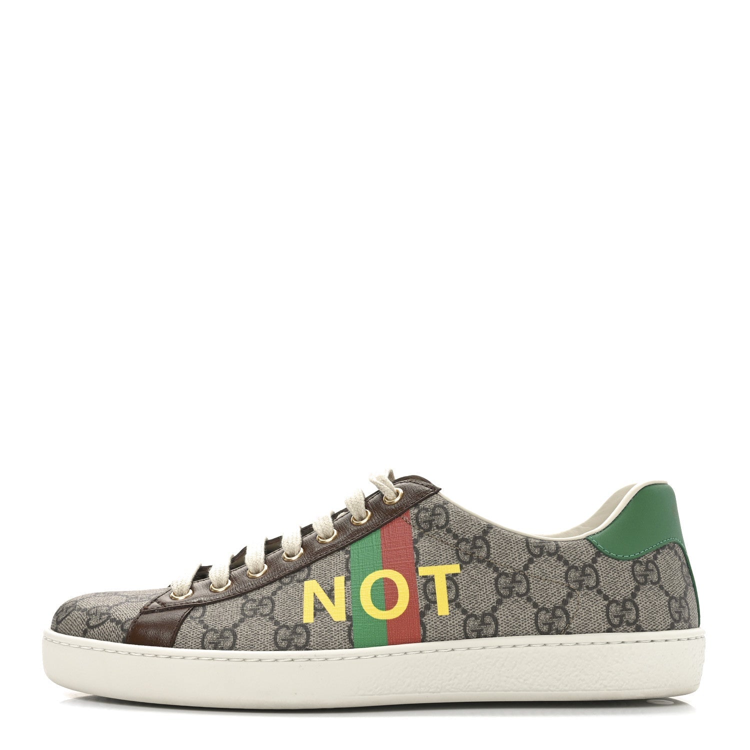 GG Supreme Monogram Fake/Not Mens Ace Sneakers 8 Beige New Shamarock Brown Sugar