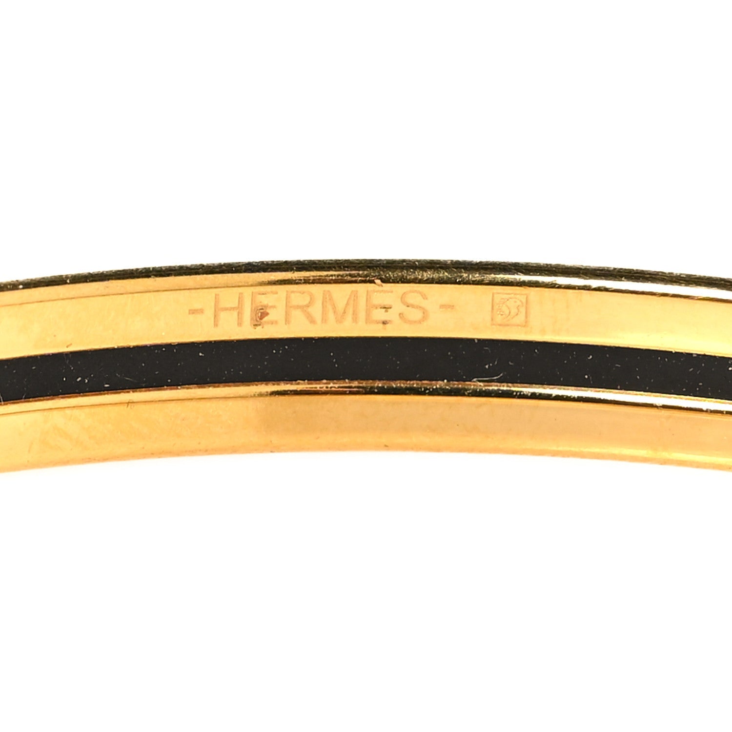 Enamel Printed Extra Narrow Zebres De Tanzanie Bracelet 65 Orange White