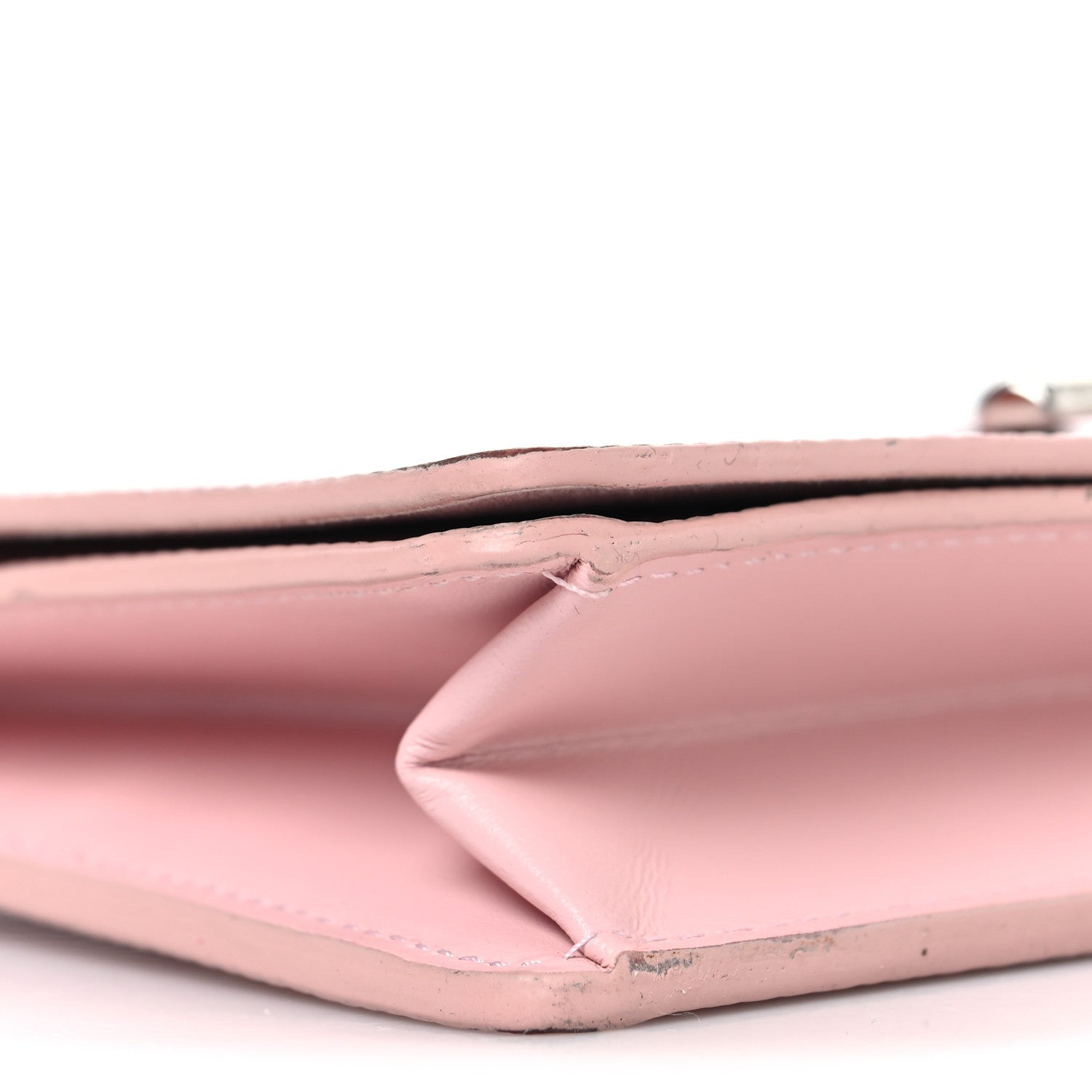 Epi Twist Belt Chain Wallet Rose Ballerine