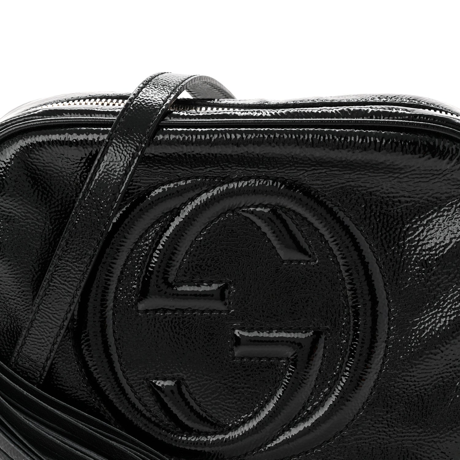 Soft Patent Small Soho Disco Bag Black