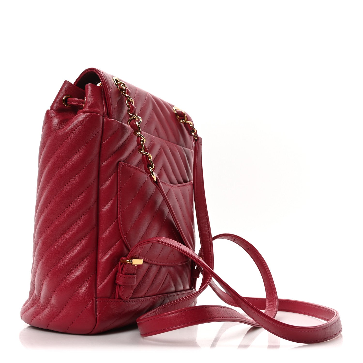Lambskin Chevron Quilted Small Urban Spirit Backpack Dark Pink