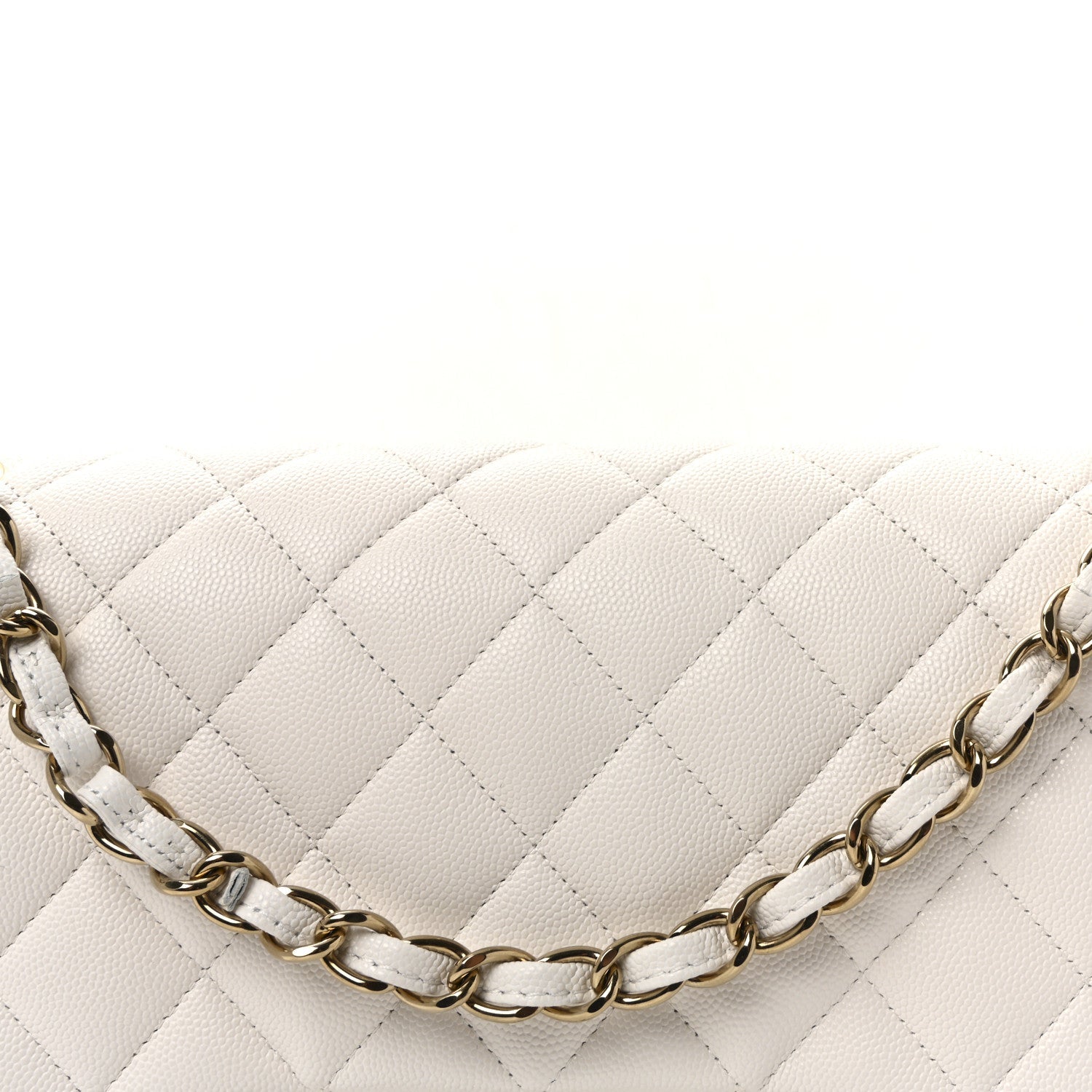 Caviar Quilted Jumbo Double Flap White