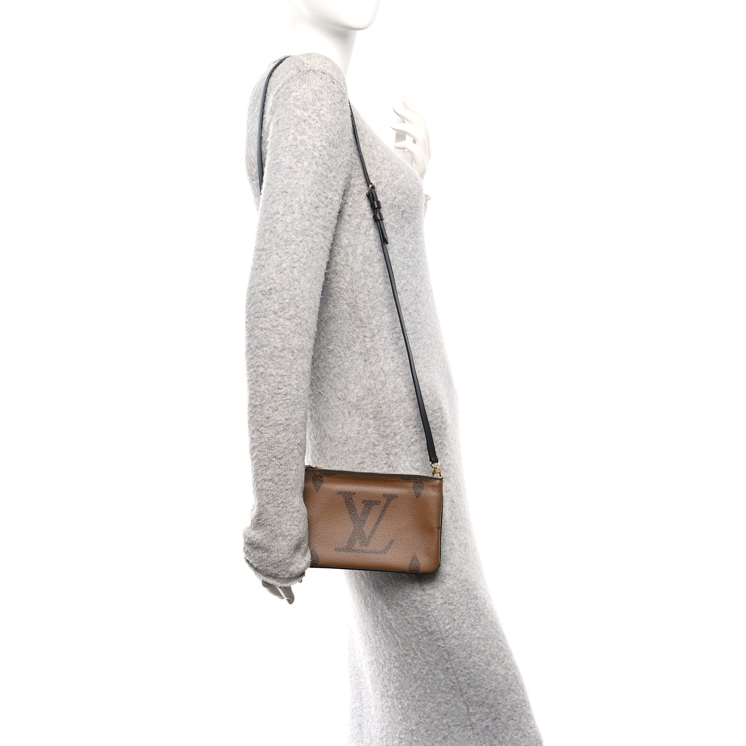 Reverse Monogram Giant Double Zip Pochette